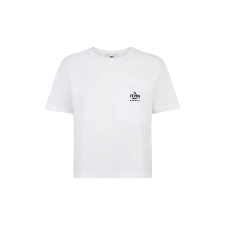 Fendi Fendi Letter Print Crew Neck T-Shirt for Women -2507 Size S / US 4 / IT 40 - 2 Thumbnail