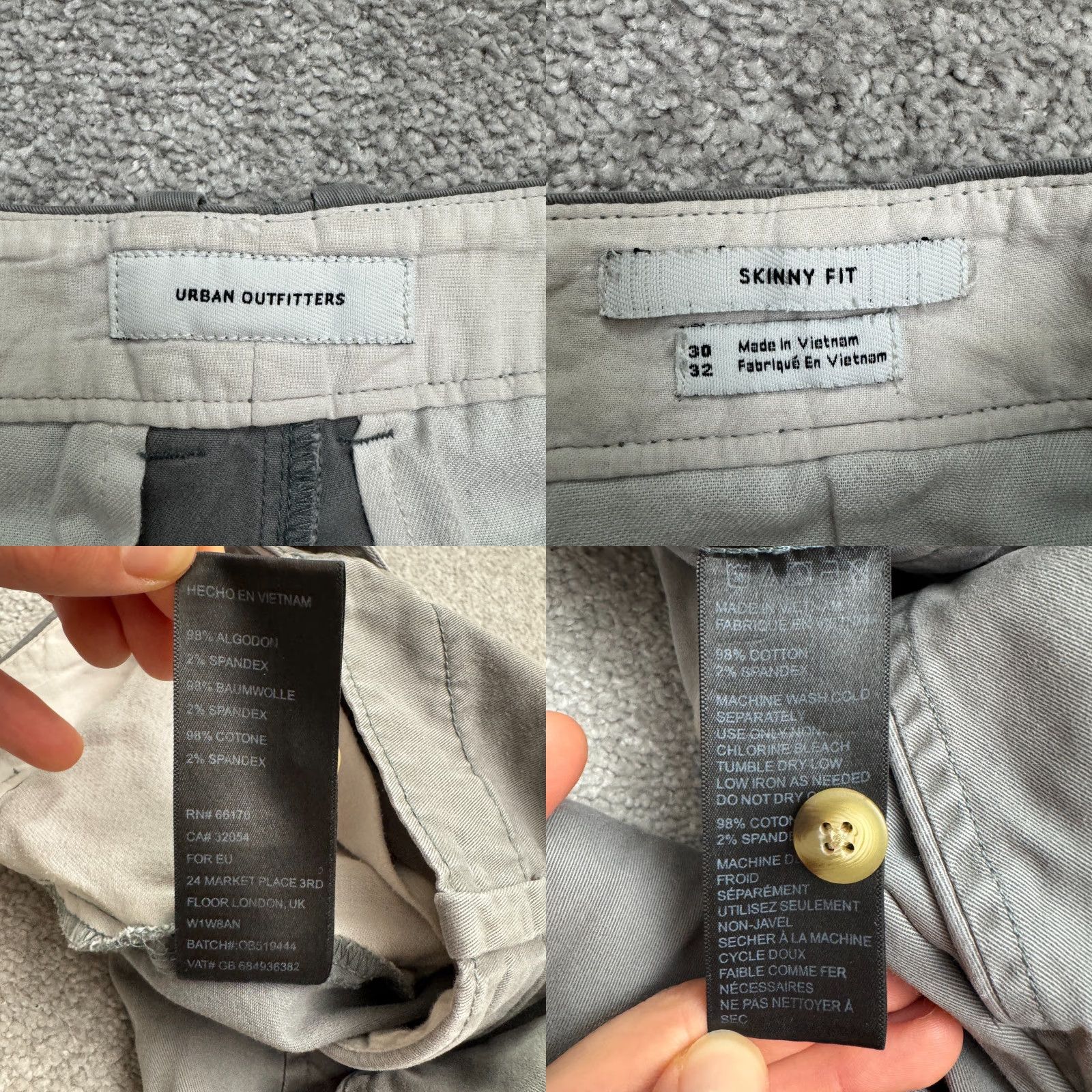 Urban Outfitters Urban Outfitters Chino Pants Mens 30x32 Gray Slim Straight Cotton Work Size US 30 / EU 46 - 8 Thumbnail