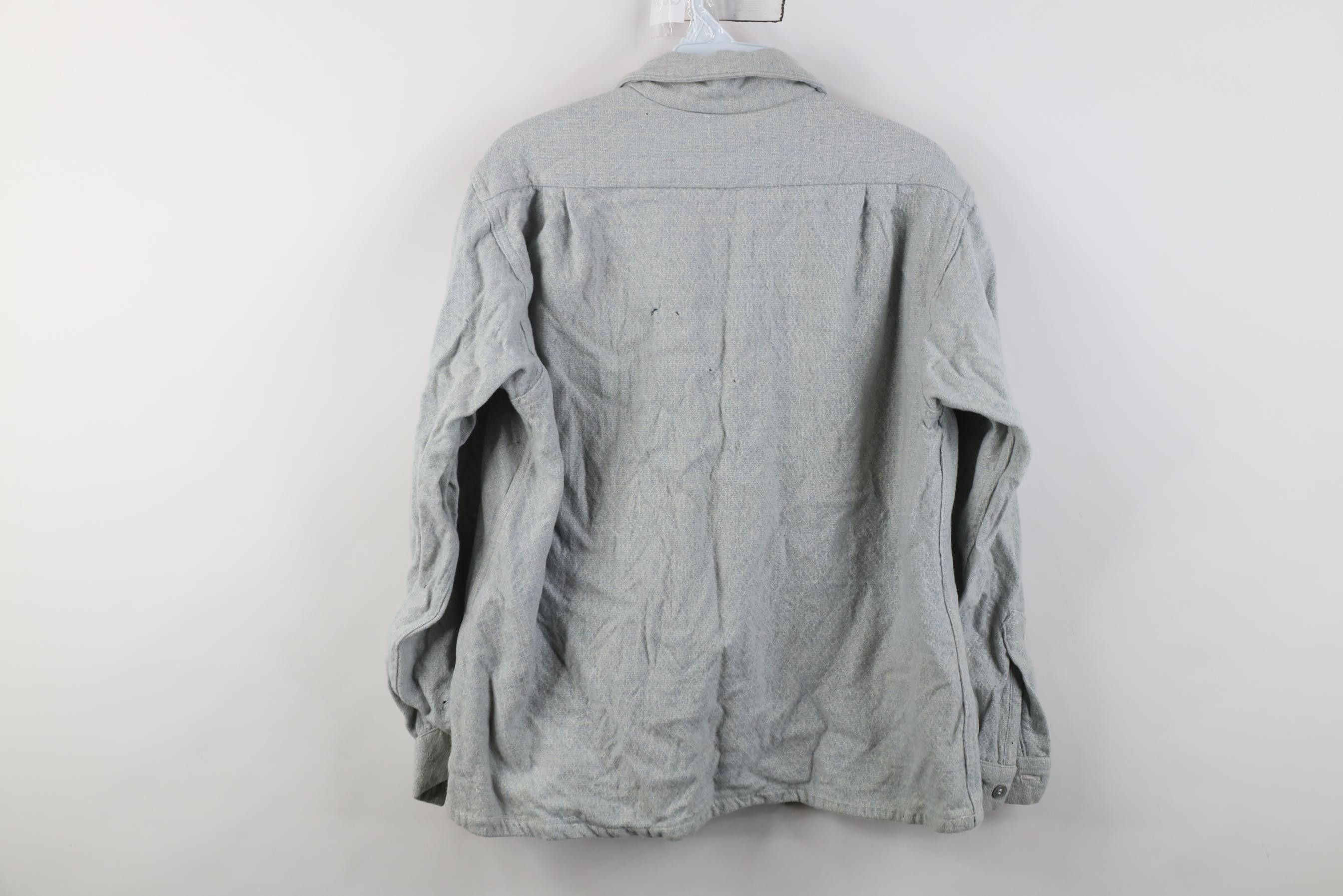 Vintage Vintage 50s 60s Pearl Button Wool Knit Button Shirt Blue USA Size US S / EU 44-46 / 1 - 17 Thumbnail
