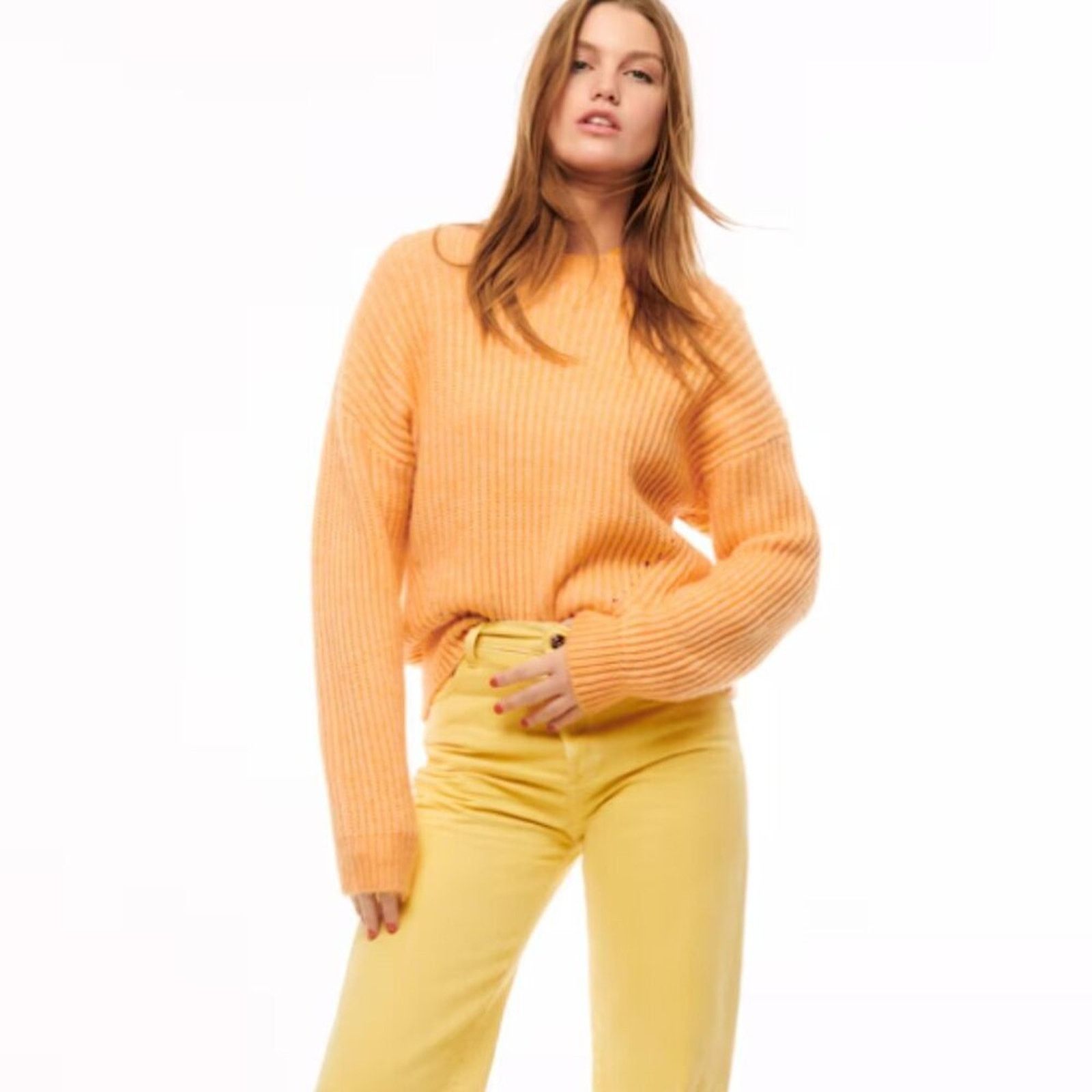 Mango Mango MNG Peach Orange Chunky Knit Sweater NWT Plus 3XL Size 3XL / US 20-22 - 5 Thumbnail