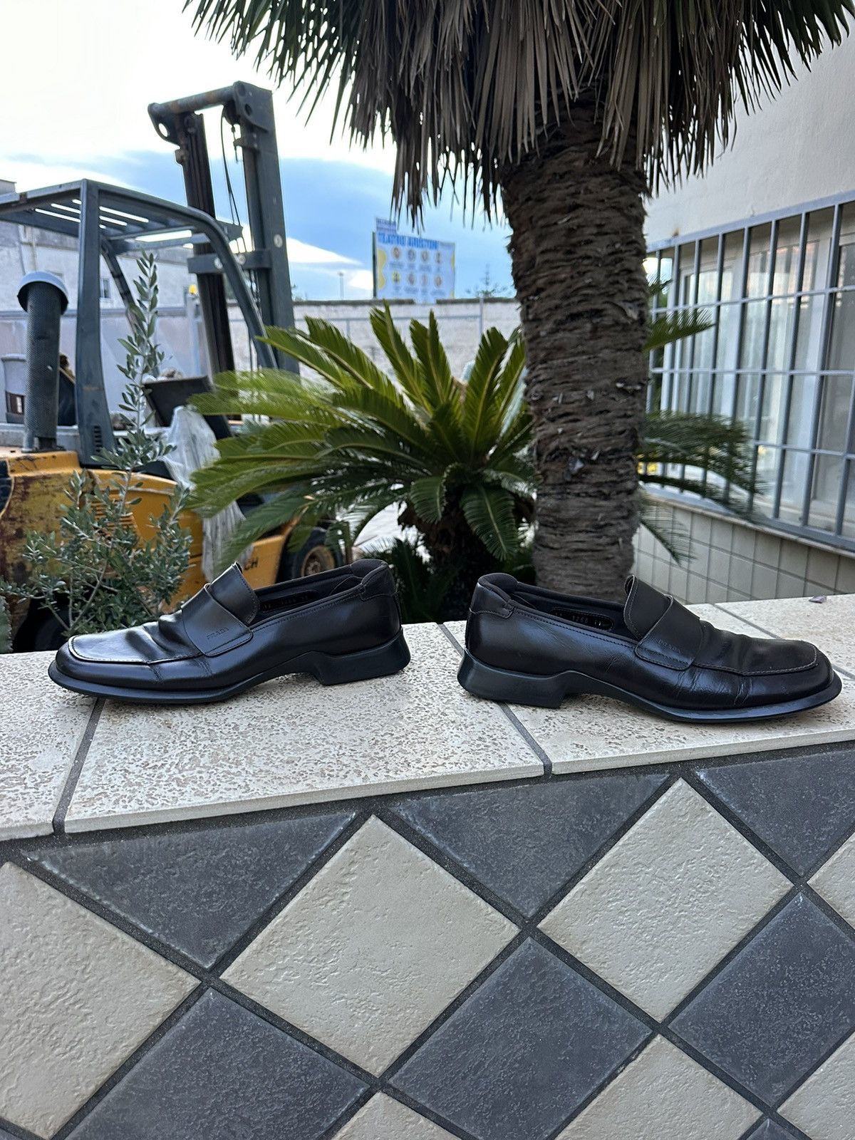 Prada Prada Leather Penny Loafers Flats Shoes Dark Brown Size US 12 / EU 45 - 1 Thumbnail