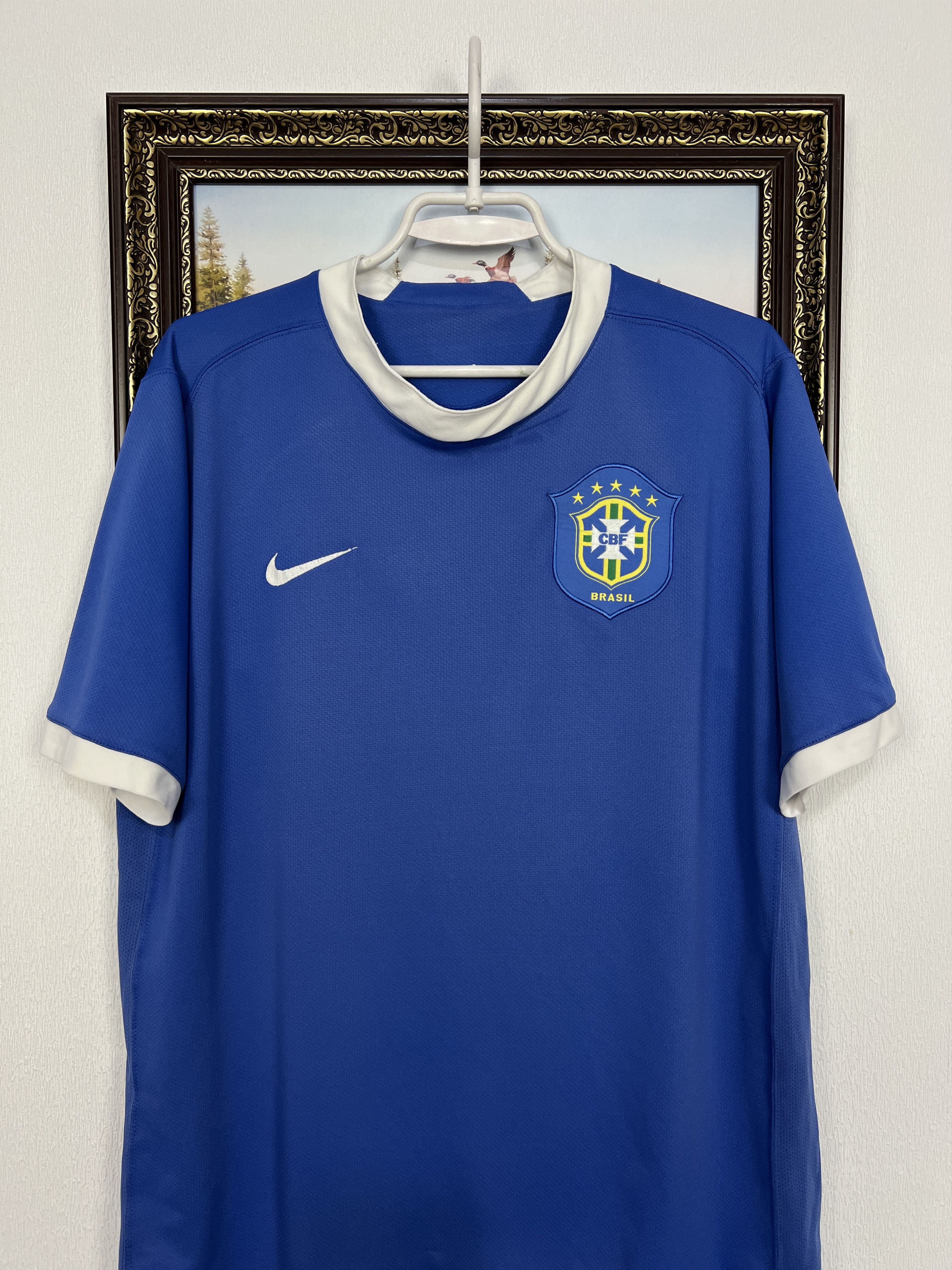 Nike Brazil Away football shirt 2006 Soccer Blue Jersey Mens Size US L / EU 52-54 / 3 - 2 Thumbnail