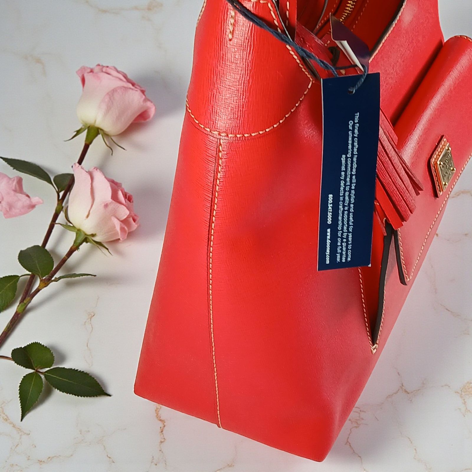 Dooney & Bourke Dooney & Bourke Red Saffiano Leather Hobo Bag w Dust Bag NWT Size ONE SIZE - 8 Thumbnail