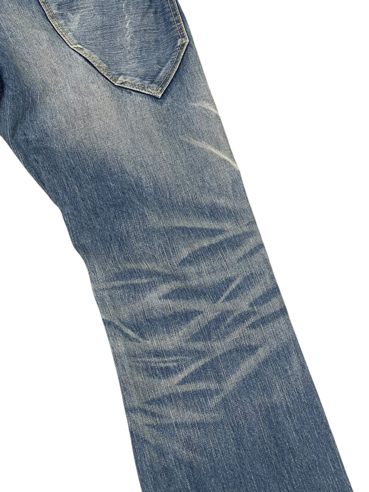 Japanese Brand Flare Jeans Blue Way Faded Distress Low Rise Boot Cut 1🟦2 Size US 32 / EU 48 - 17 Thumbnail
