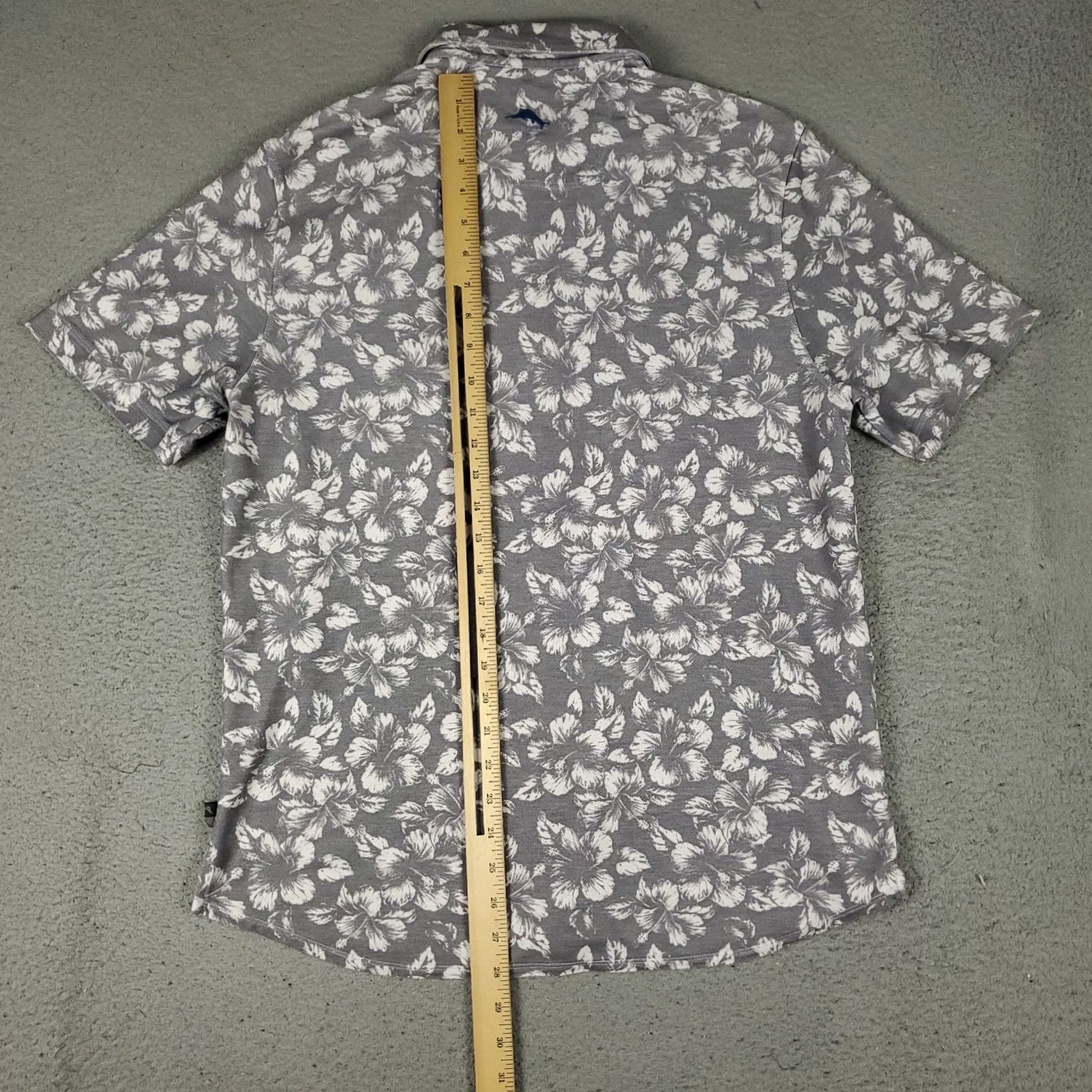 Tommy Bahama Tommy Bahama Shirt Mens Medium Gray Floral Knit Cotton Blend Button Up Size US M / EU 48-50 / 2 - 3 Thumbnail