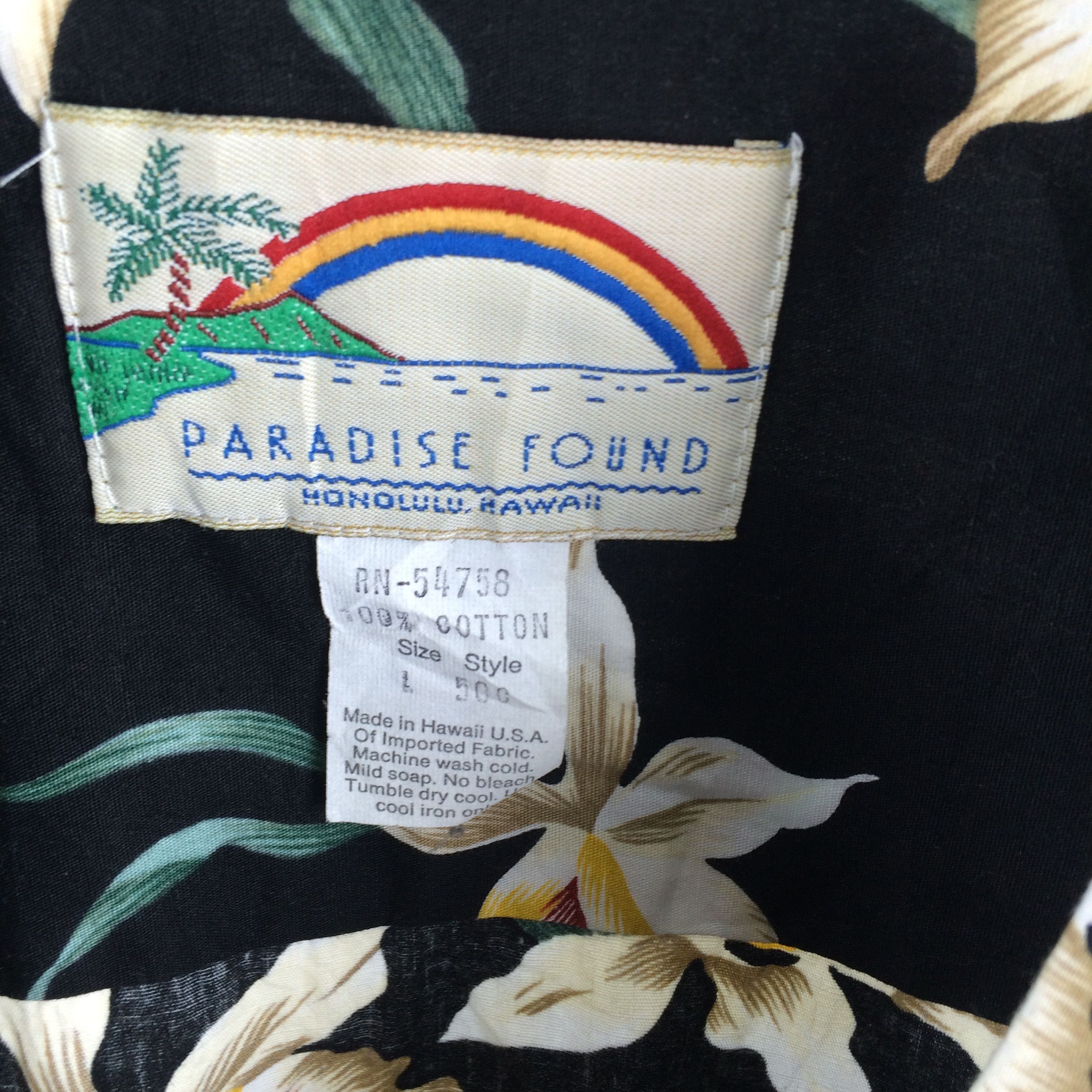 Paradise Found H3 PARADISE FOUND HONOLULU HAWAIIAN SHIRT flower motif Size US L / EU 52-54 / 3 - 4 Thumbnail