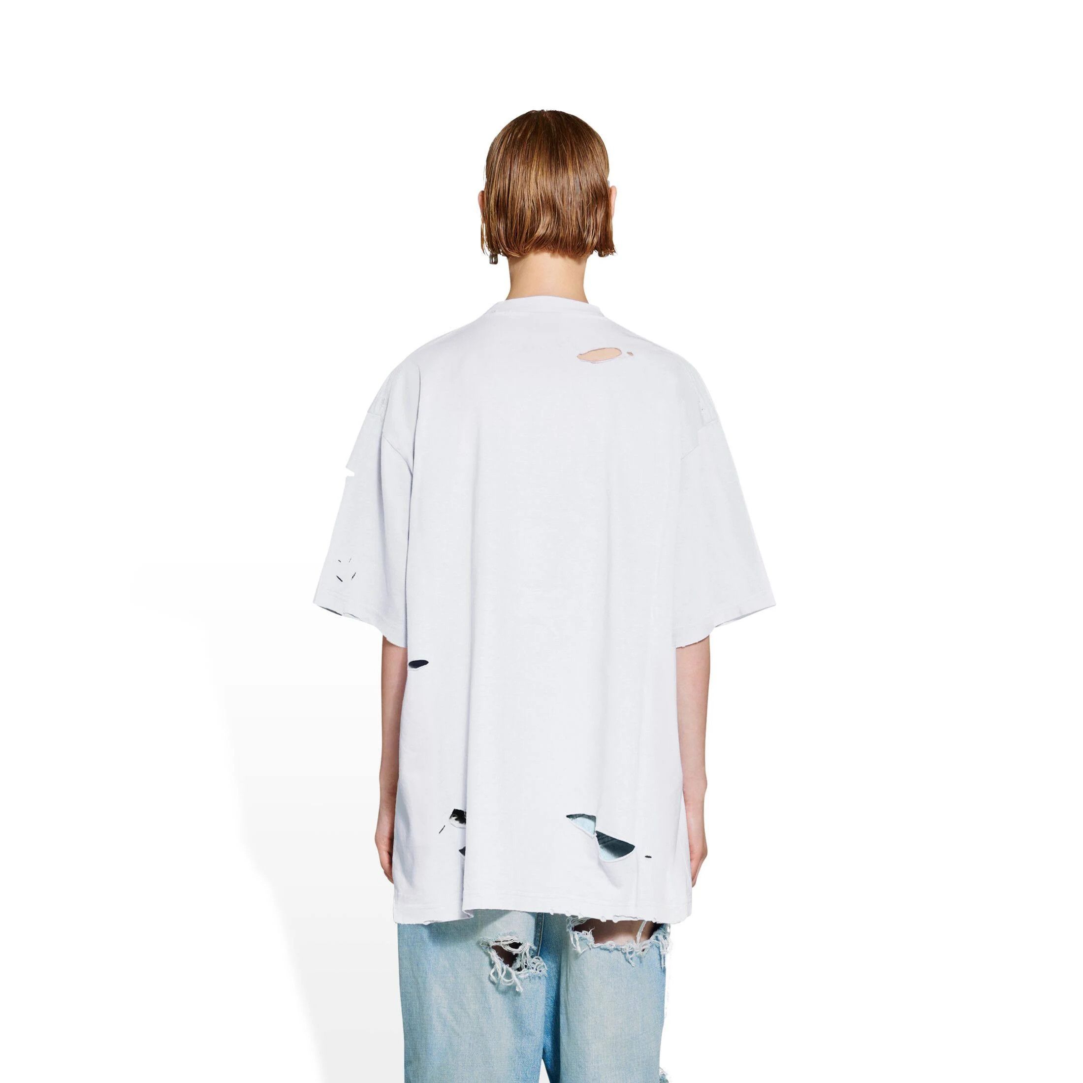 Balenciaga o1bcso1str1024 Caps T-Shirt Boxy Fit in White Size XXS / US 00 / IT 34 - 4 Thumbnail