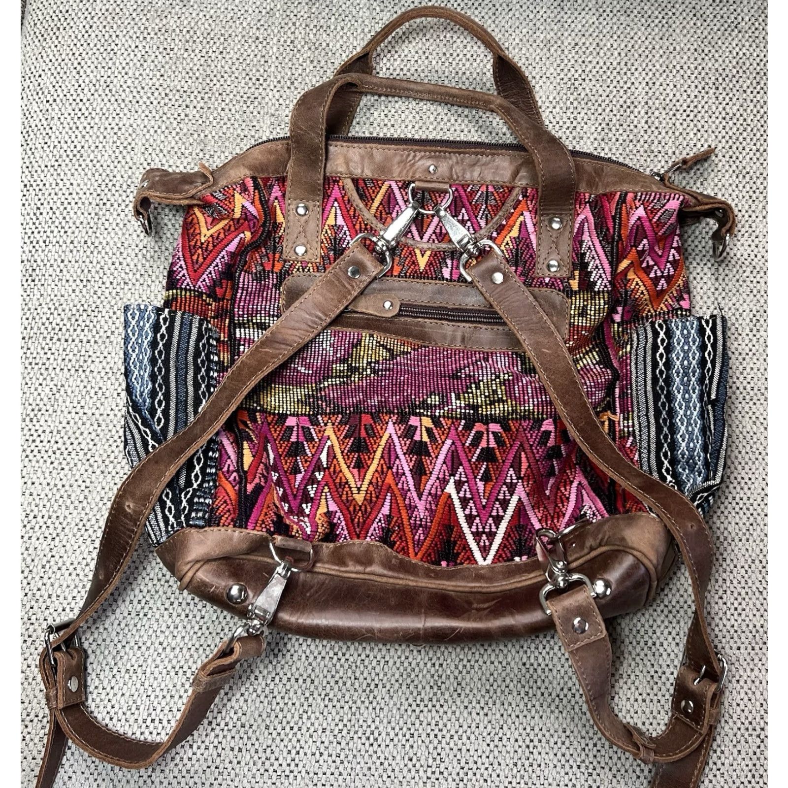 CO Nena & Co Convertible Crossbody Day Bag Leather Multicolor Designer Women Backpack Shoulder Handbag Size ONE SIZE - 3 Thumbnail