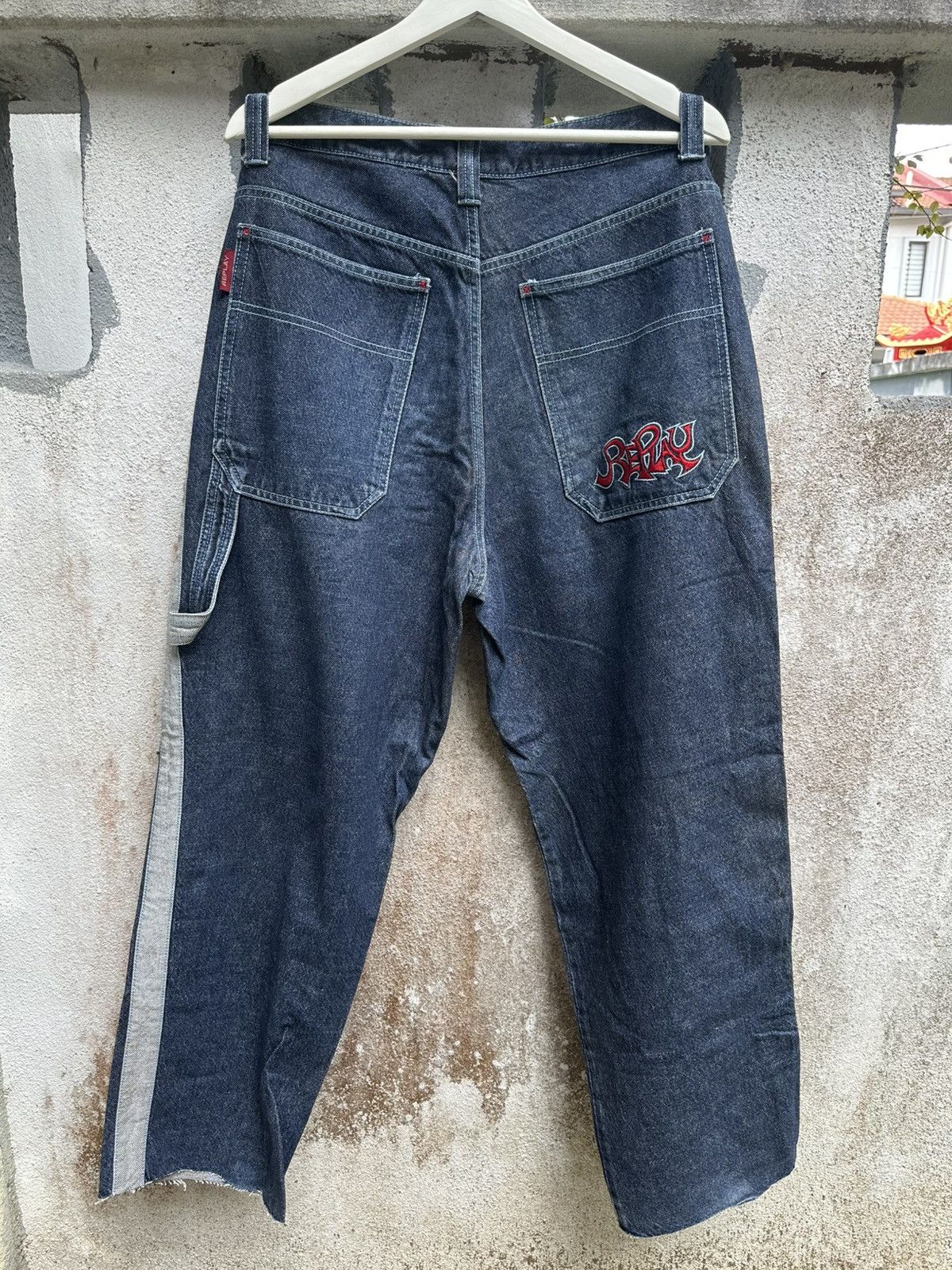 If Six Was Nine × Replay Vintage 90s SPORT REPLAY Baggy HipHop Pants BOSS01 Size US 35 - 1 Thumbnail
