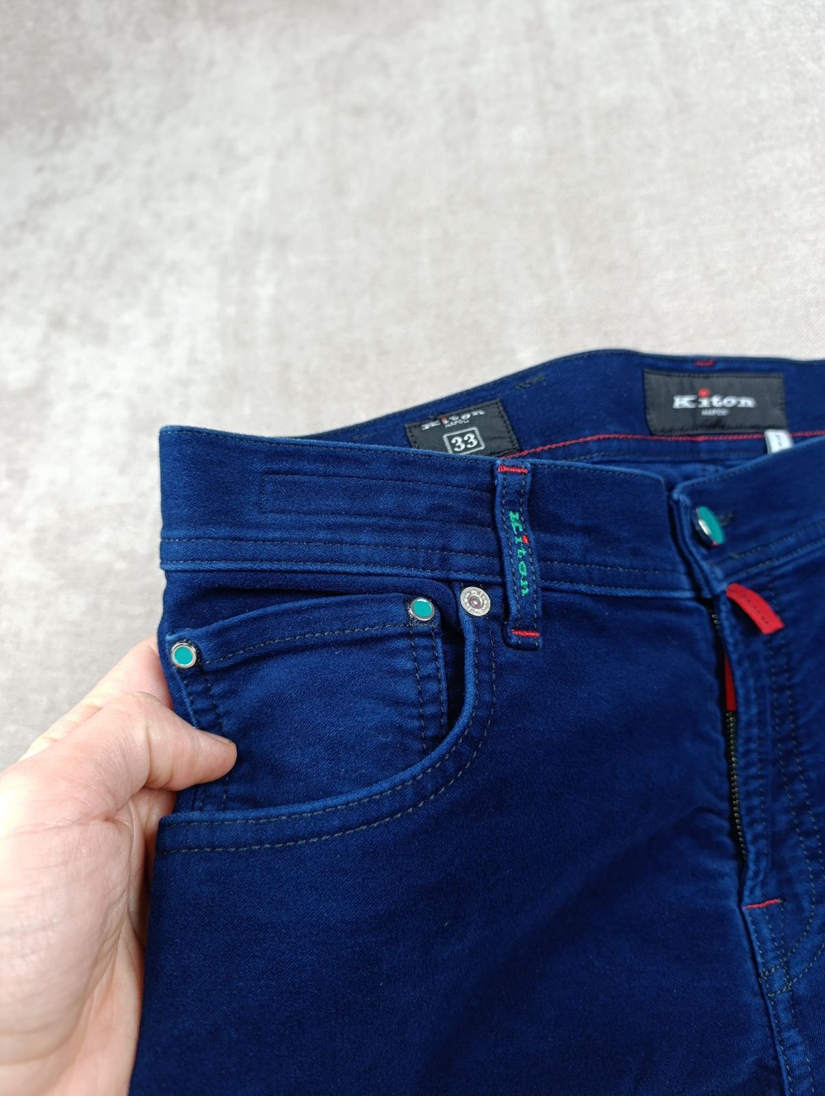 Kiton KITON NAPOLI MENS VELVET COTTON TROUSERS PANTS Size US 33 - 9 Thumbnail