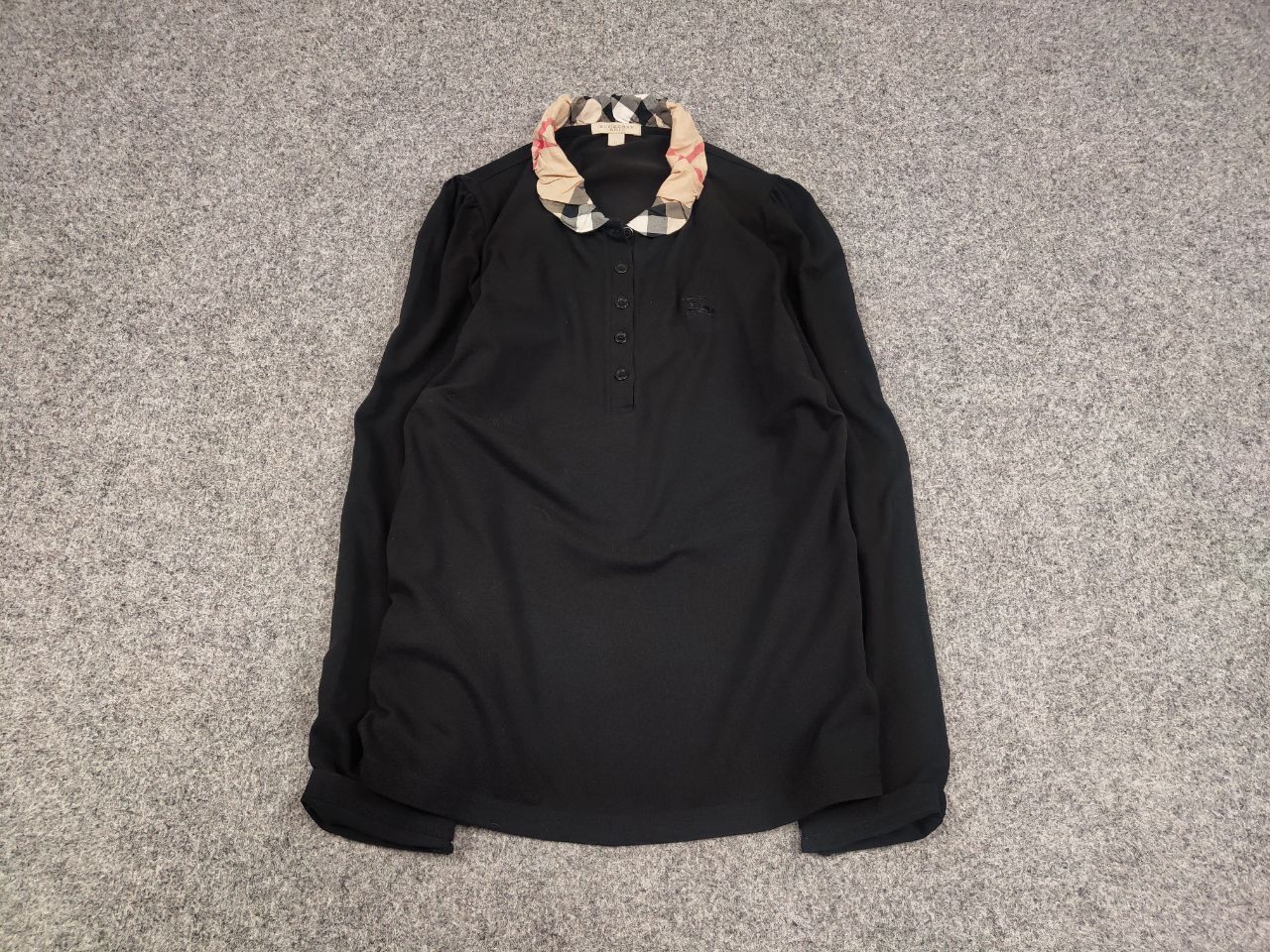 Burberry Burberry London Classic Black Cotton Long Sleeve Nova Check Size L / US 10 / IT 46 - 2 Thumbnail