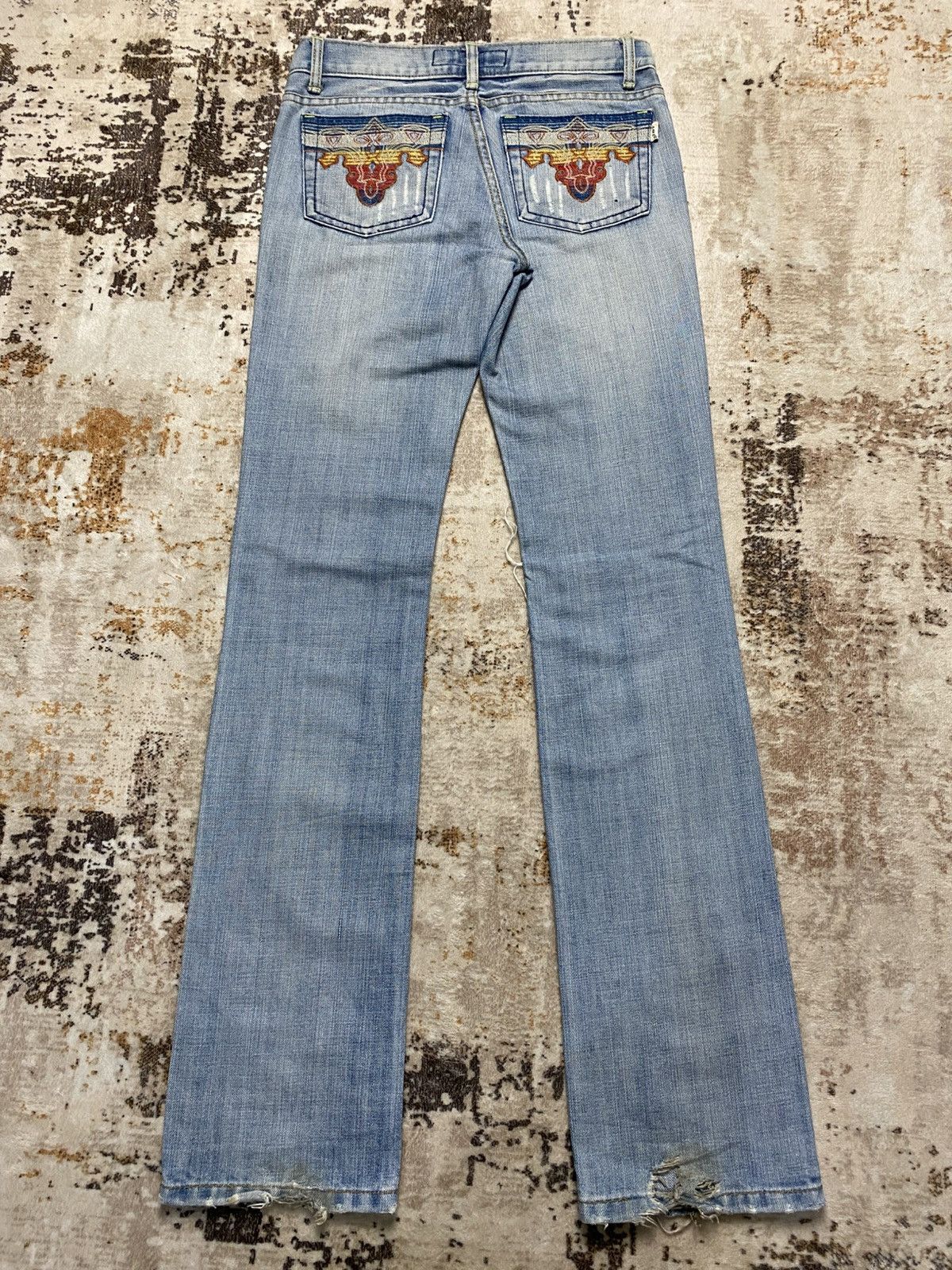 Hysteric Glamour Rare💥Distress Denim With Embroidery pocket Size US 31 - 1 Thumbnail