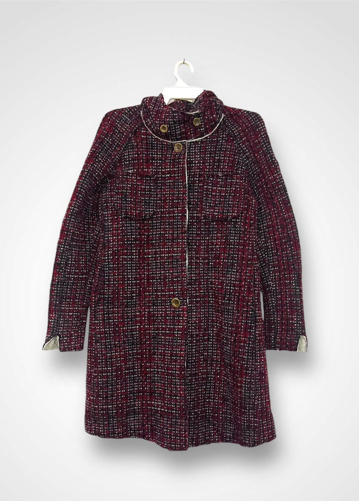 Swissgear Swiss Chriss Hoodie Tweed Long Jacket (07) Size M / US 6-8 / IT 42-44 - 2 Thumbnail