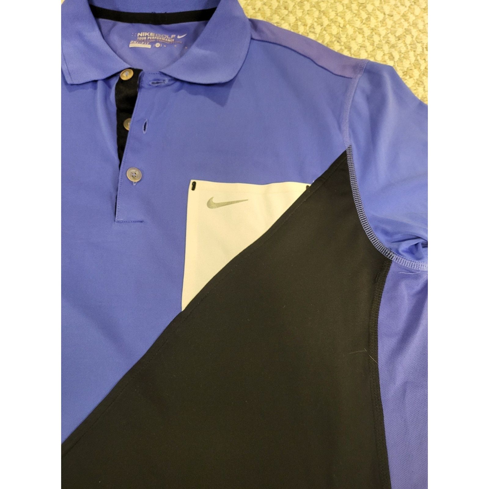 Nike Nike Men's Short Sleeve 3 Button Purple And Black Golf Shirt Size US M / EU 48-50 / 2 - 2 Thumbnail