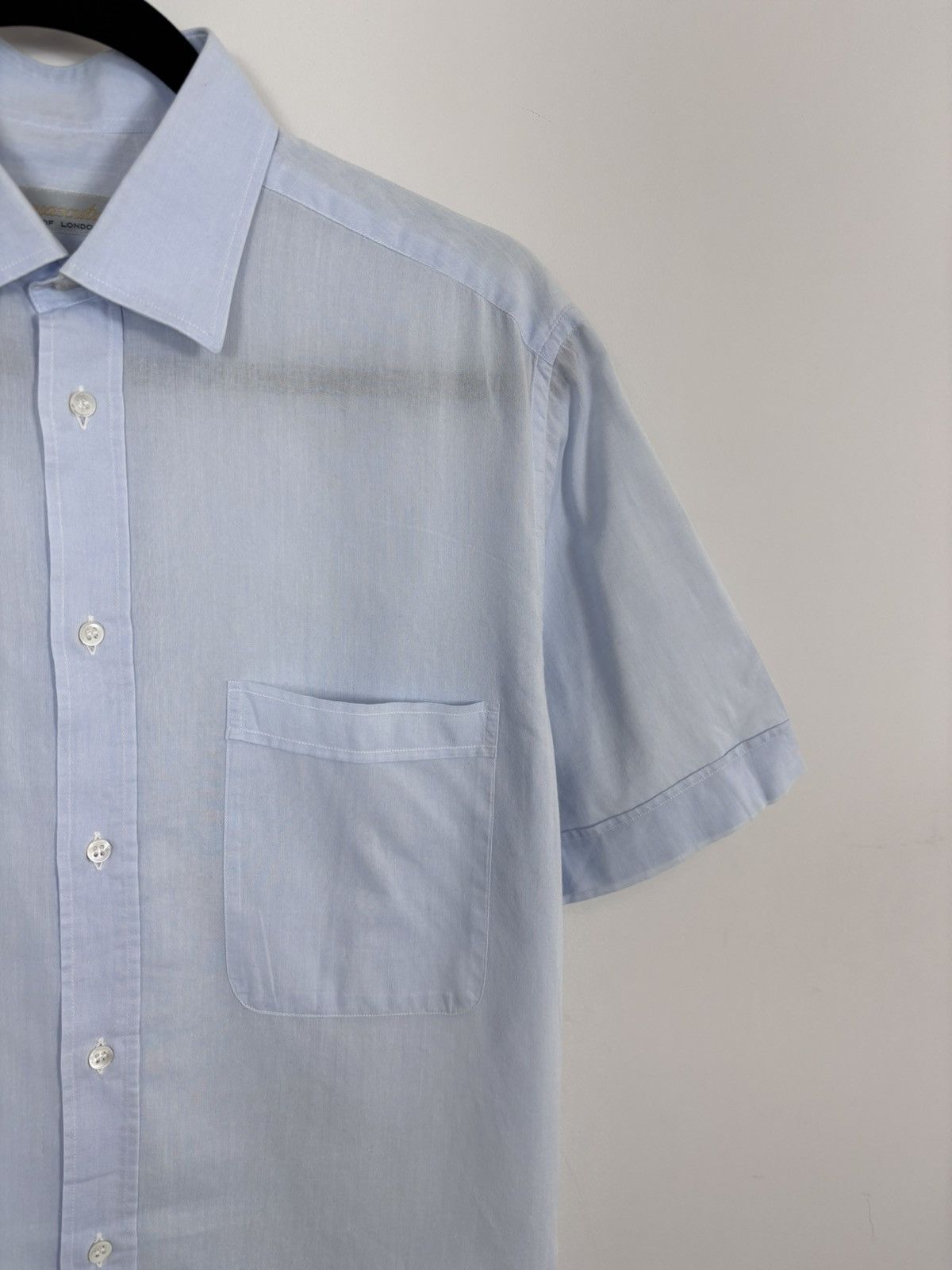 Aquascutum Vintage Aquascutum Men’s Light Blue Short Sleeve Shirt Size US M / EU 48-50 / 2 - 5 Thumbnail
