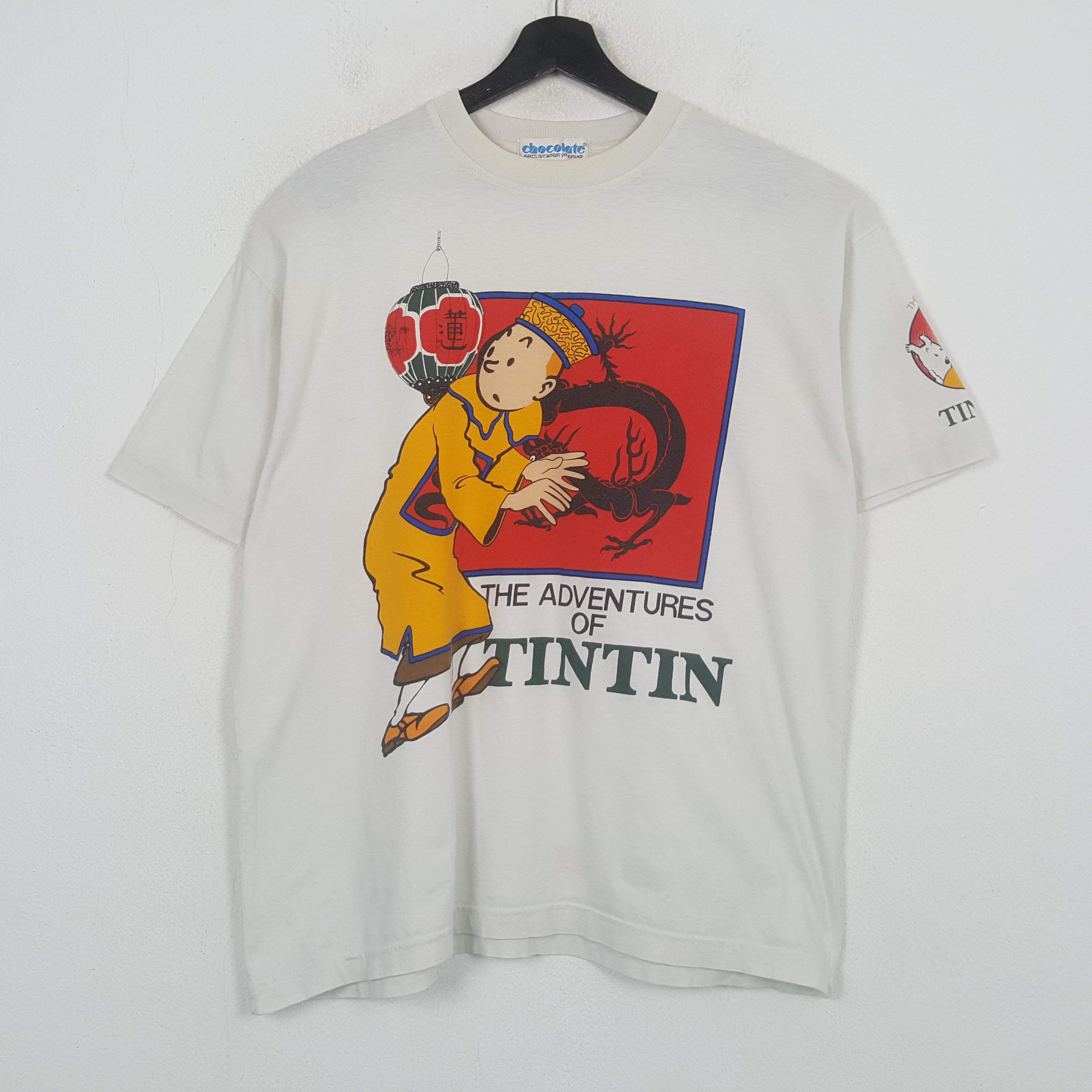 Vintage The Adventure Of Tintin Cartoon Tshirt C299N10 Size US L / EU 52-54 / 3 - 1 Thumbnail