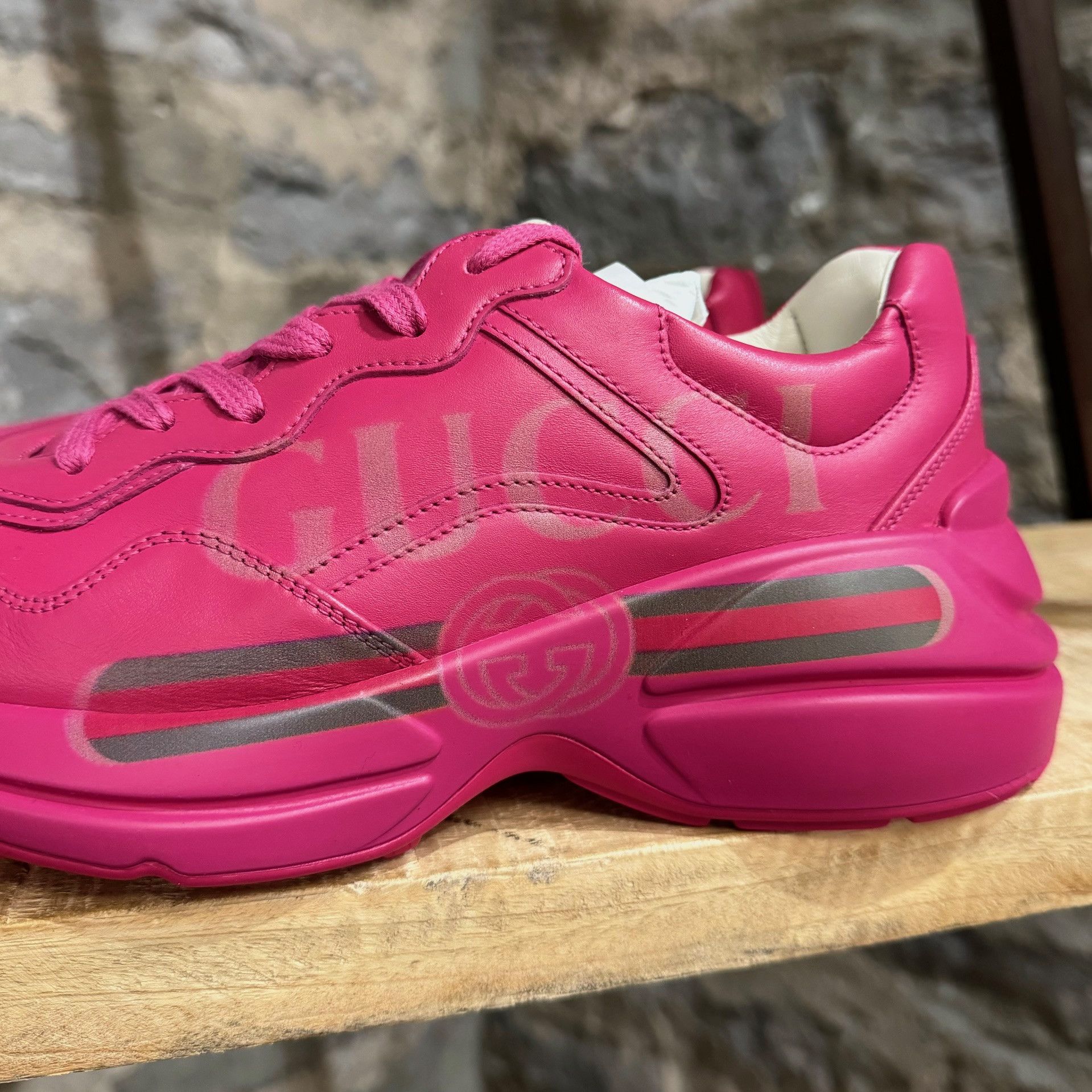 Gucci Gucci Box Pink Logo Rhyton Chunky Sneakers Size US 8 / IT 38 - 6 Thumbnail