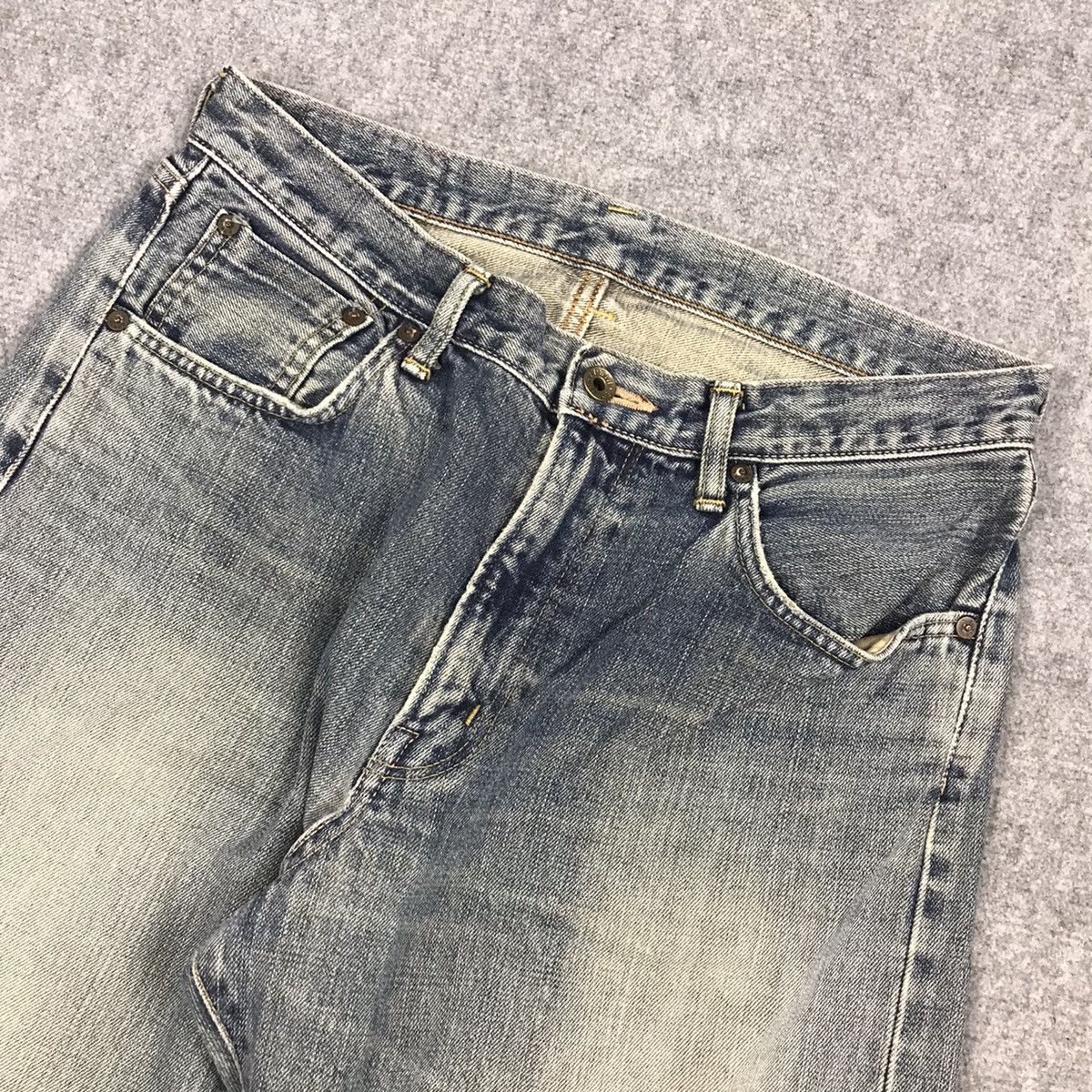 Japanese Brand BAGGY EDWIN SELVAGE DISTRESSED DENIM PANTS Size US 30 / EU 46 - 8 Thumbnail