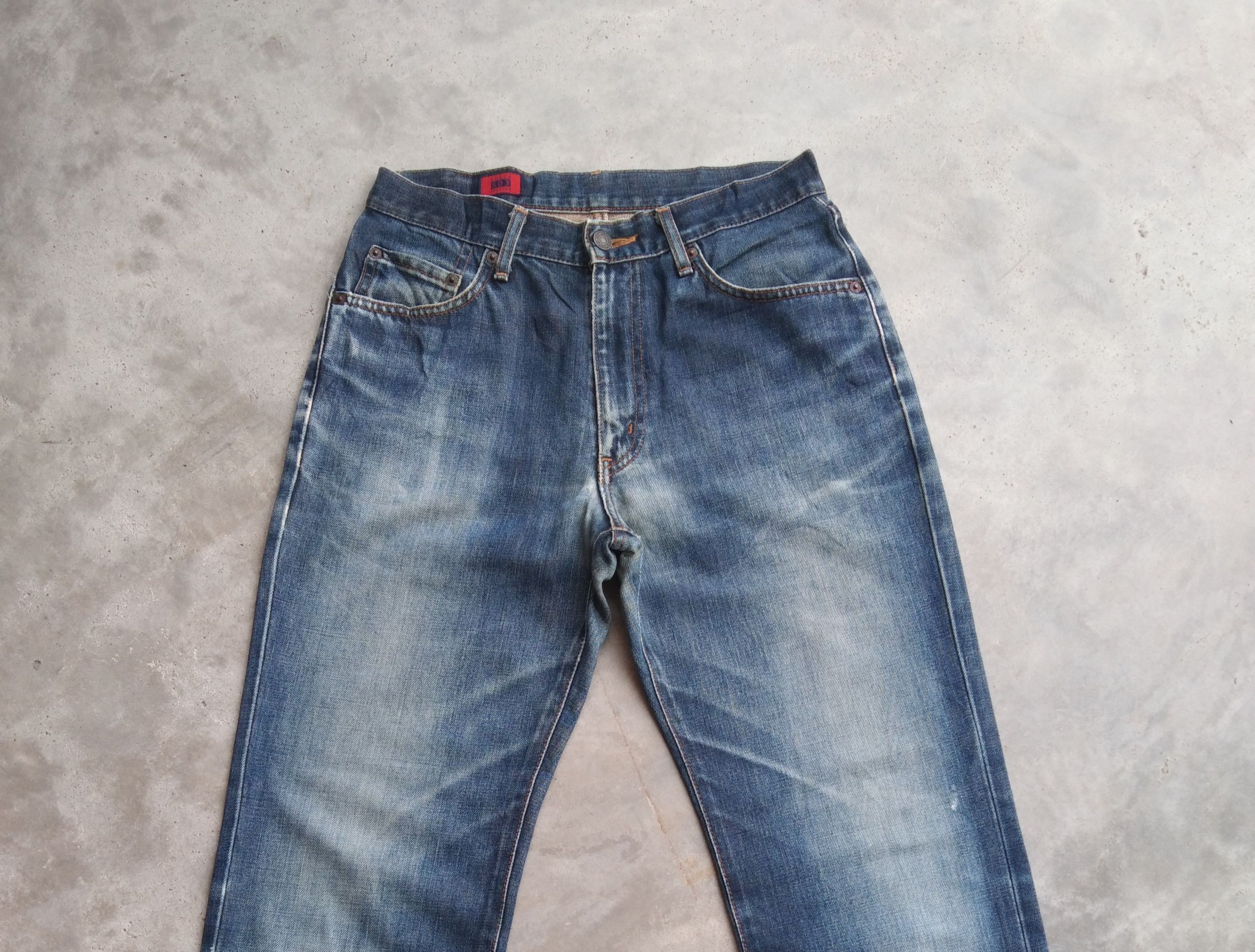 Japanese Brand Vintage Edwin Faded Blue Released Hem Distressed Jeans Size US 29 - 4 Thumbnail