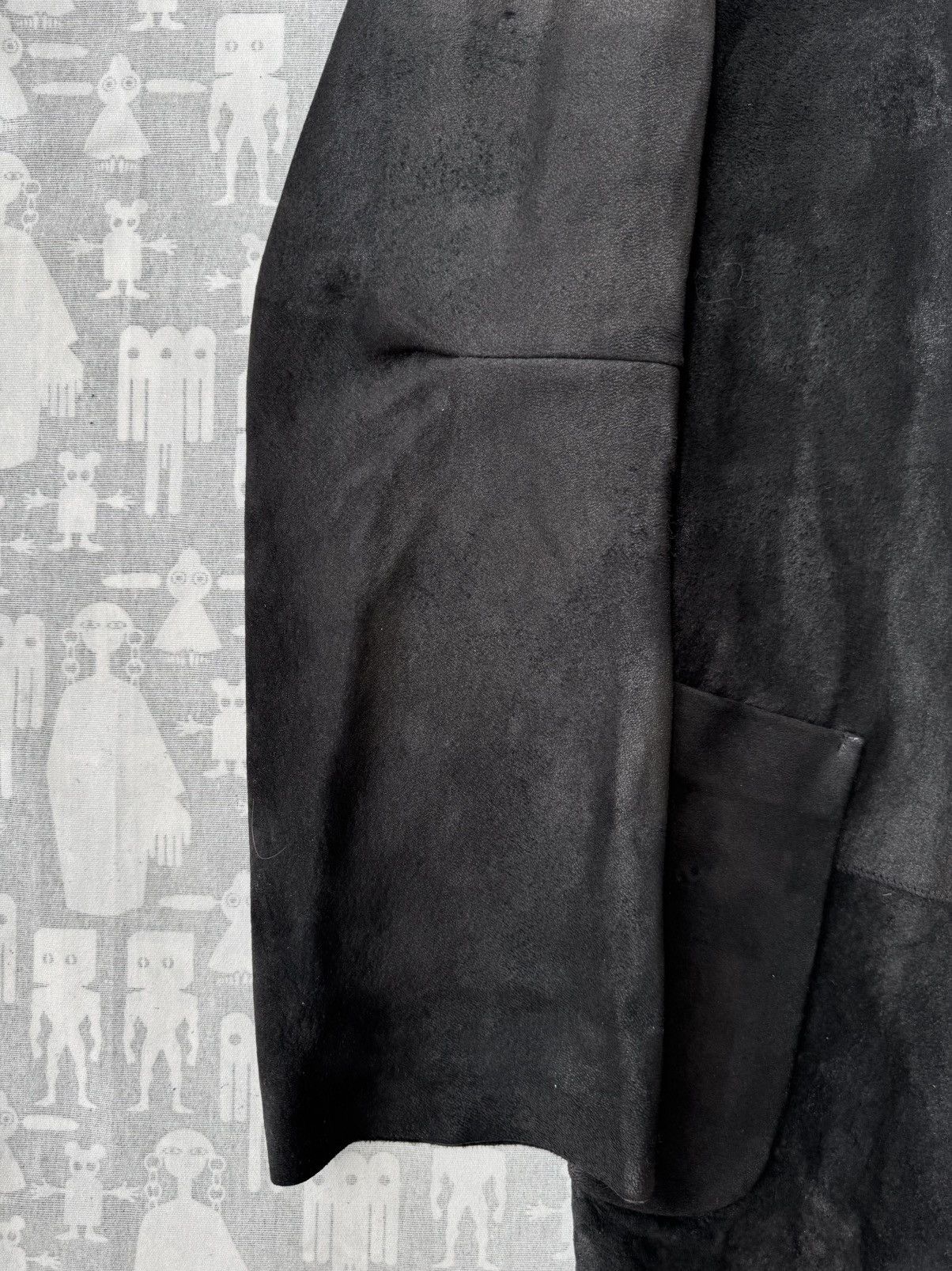 Ann Demeulemeester Ann Demeulemeester AW02 Textured Leather Opened Tie Jacket Size US XS / EU 42 / 0 - 5 Thumbnail