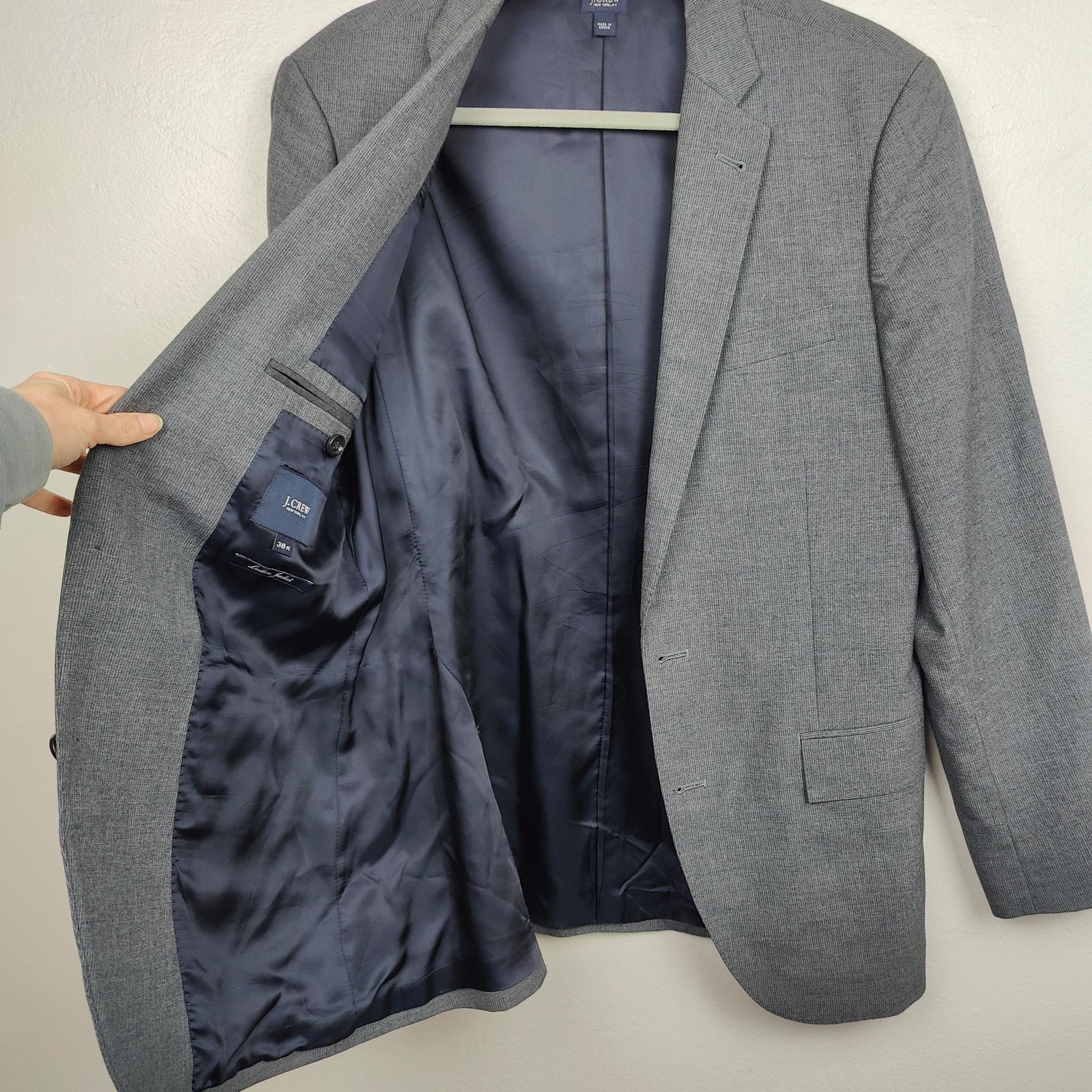 J.Crew J Crew Ludlow Blazer Mens 38R Gray Wool Cotton Lightweight Size 38R - 7 Thumbnail