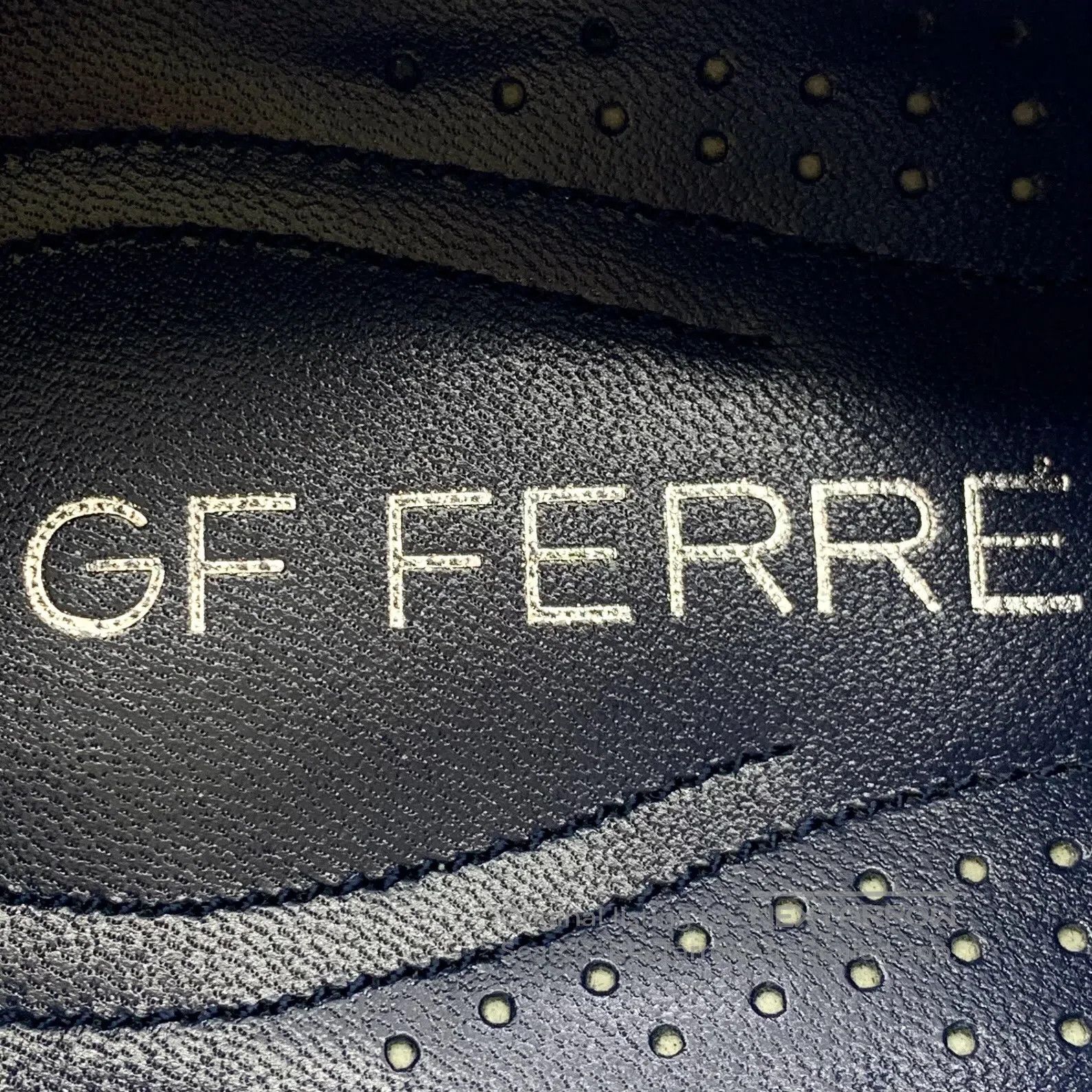 GF Ferre GF FERRE Black carved laced casual flat leather shoes| Size US 6 / EU 39 - 7 Thumbnail