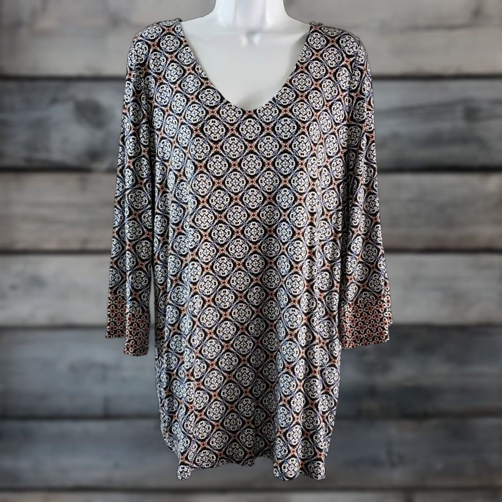 J. Jill J Jill Wearever Collection Blouse Womens Long Sleeve Size M Blue Pink Size M / US 6-8 / IT 42-44 - 1 Thumbnail