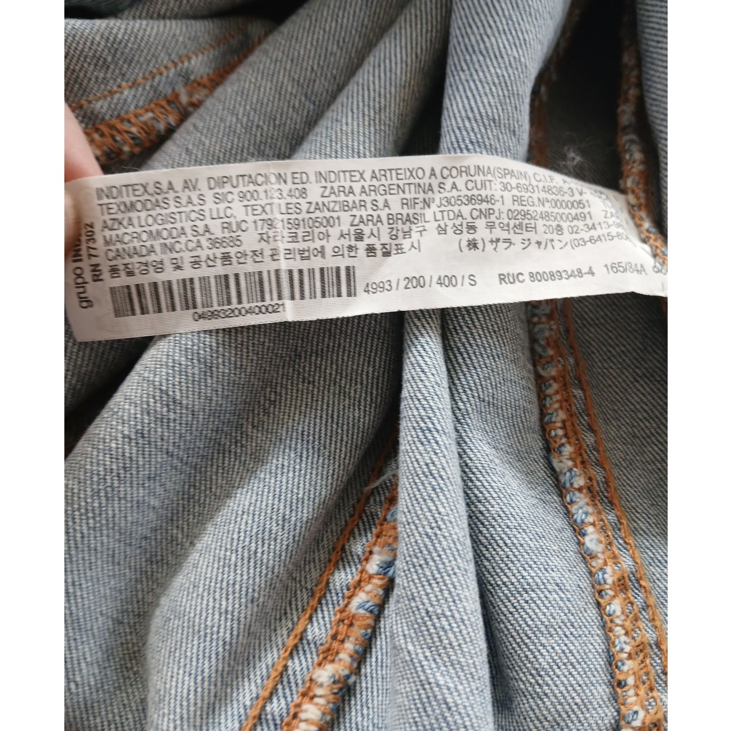 Zara Zara Blue Denim Zip Pinafore Dungaree Midi Dress Size: S Size S / US 4 / IT 40 - 5 Thumbnail