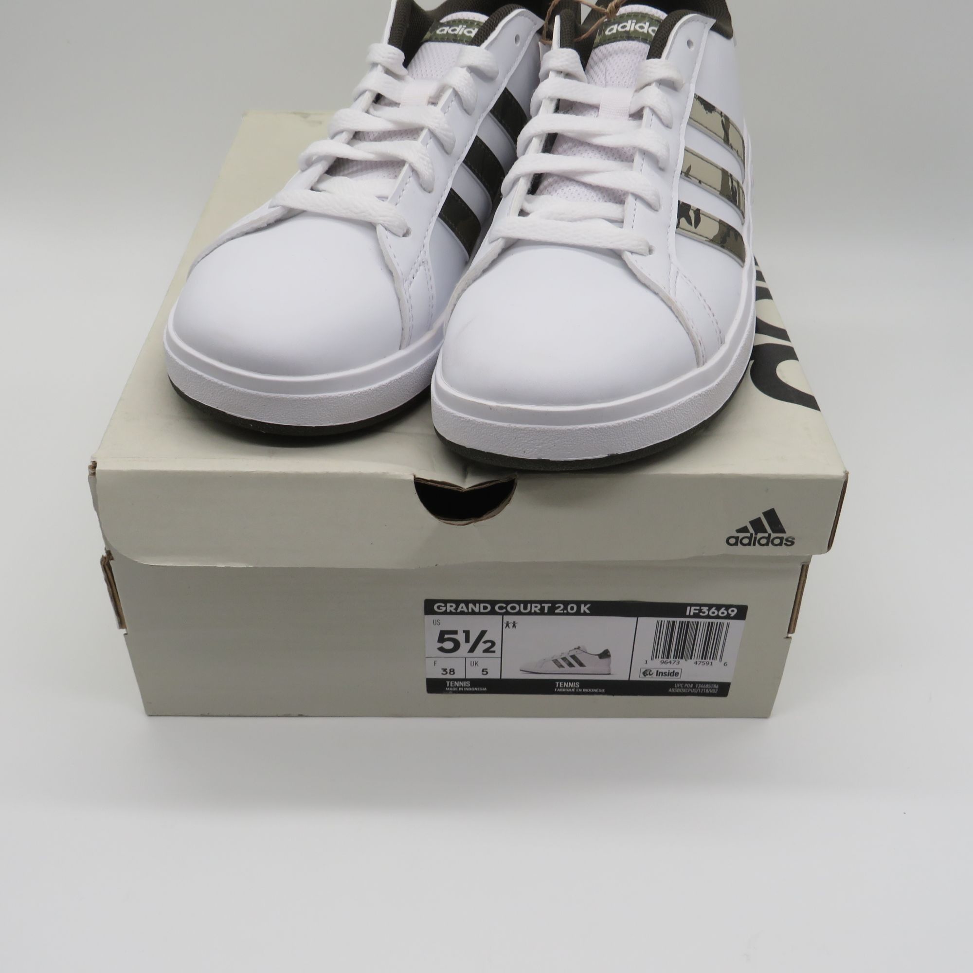 Adidas Adidas Grand Court 2.0 Women's White Sneakers 5.5 Camo Stri Size US 5.5 / IT 35.5 - 1 Thumbnail