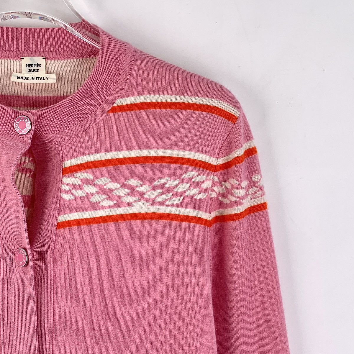 Hermes Hermes Striped Rope Cashmere Long Sleeve Knit Cardigan K26WX Size XXS / US 00 / IT 34 - 3 Thumbnail