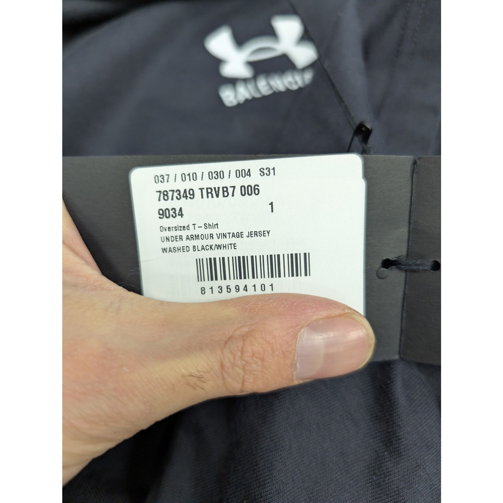 Balenciaga × Under Armour o1rshd1 Q:2 / Vintage Jersey Oversized T-Shirt Washed Black Size US S / EU 44-46 / 1 - 24 Thumbnail