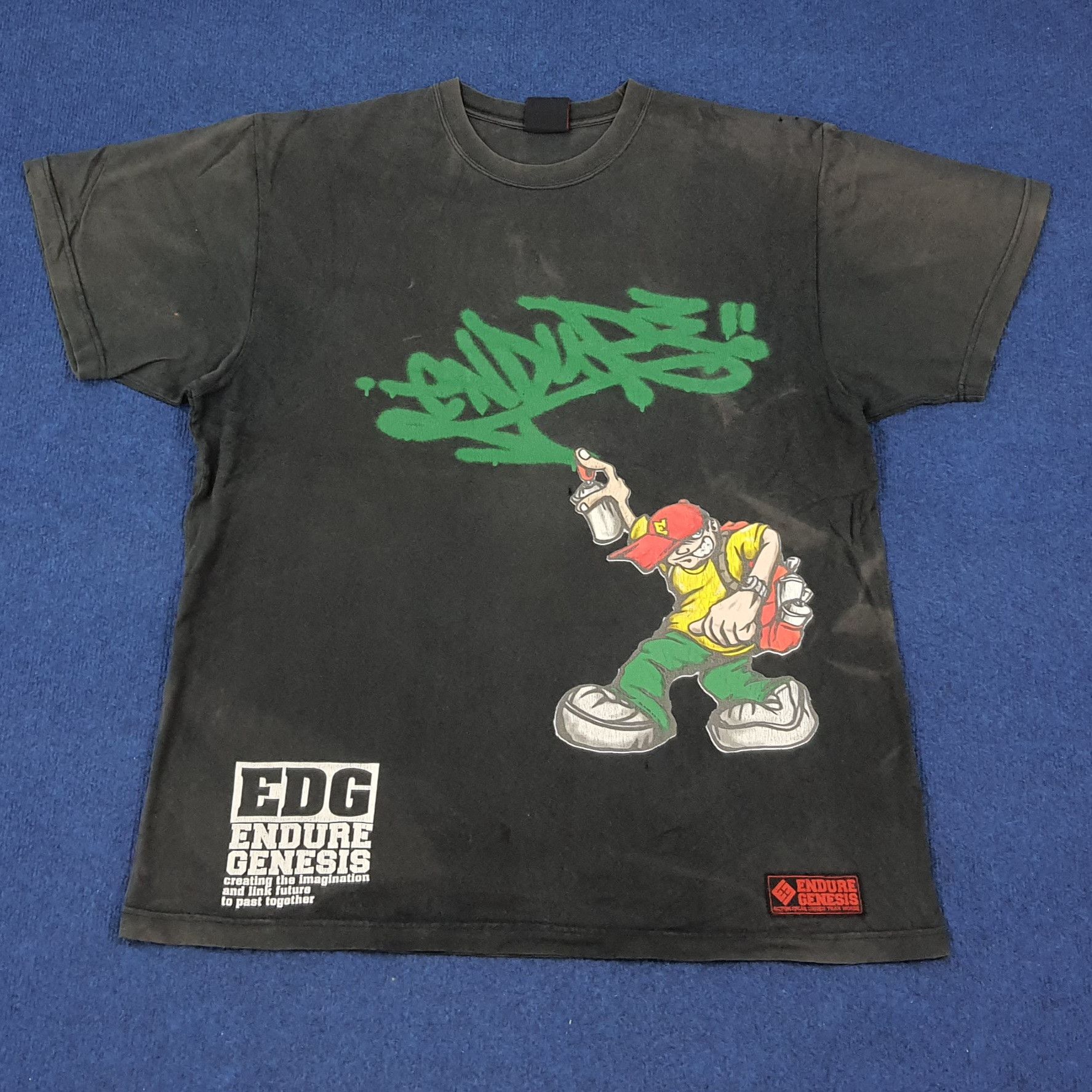 Vintage Vintage Endure Genesis EDG Skate Streetwear Tshirt Size US XL / EU 56 / 4 - 1 Thumbnail