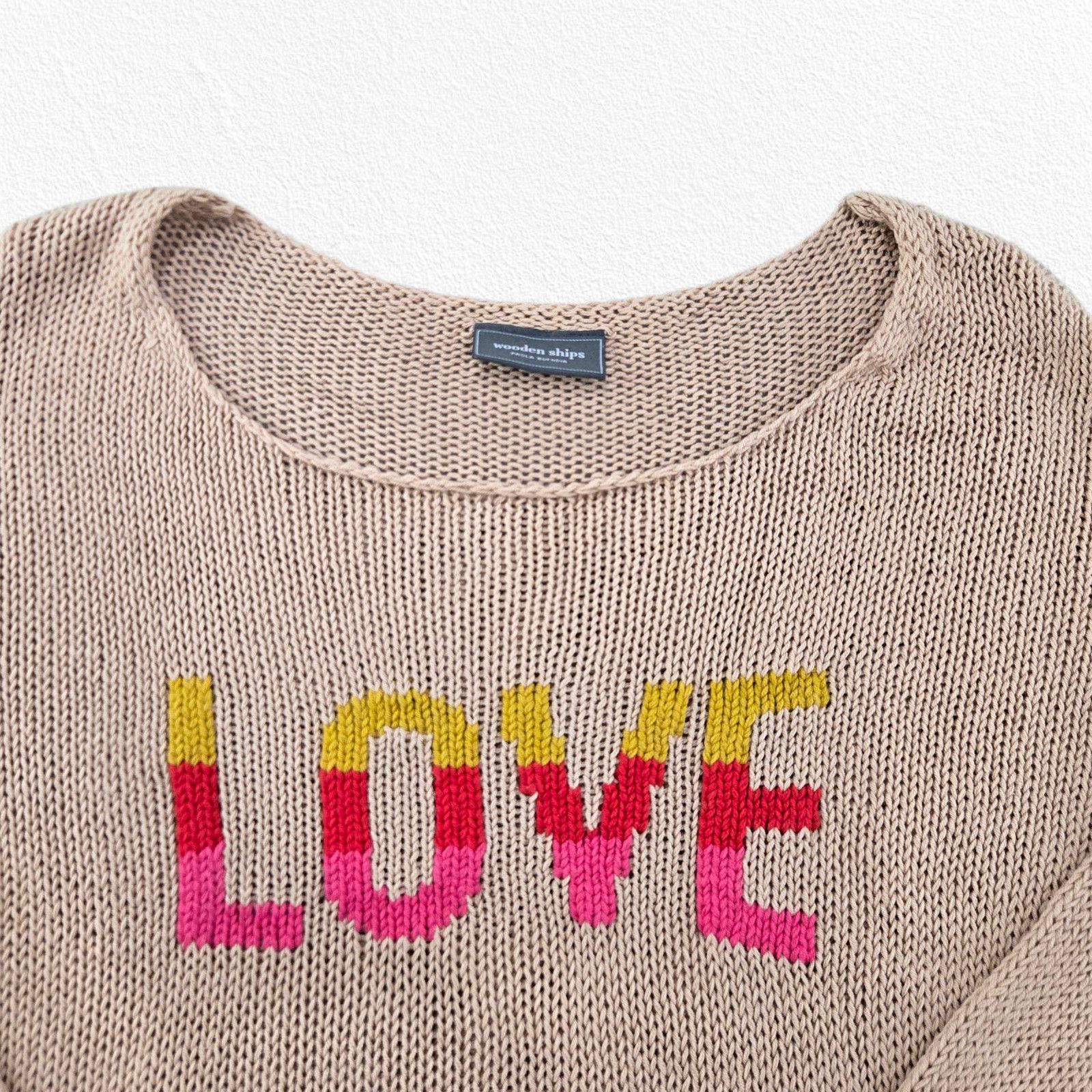 Other Wooden Ships LOVE Knit Sweater Pullover Size Medium Size M / US 6-8 / IT 42-44 - 3 Thumbnail