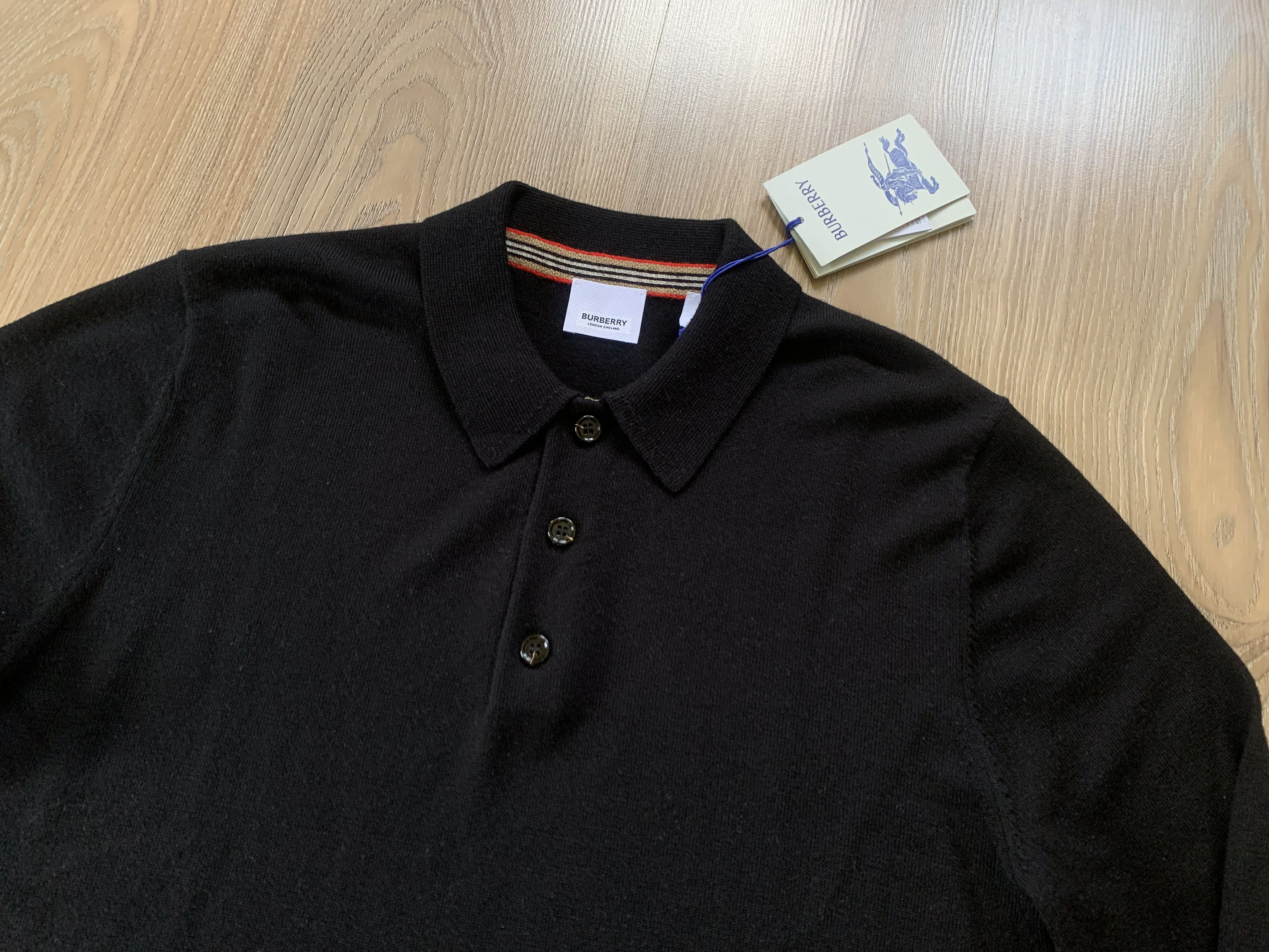 Burberry Mens Burberry Pace Long-Sleeve Wool Polo Shirt Size US M / EU 48-50 / 2 - 4 Thumbnail