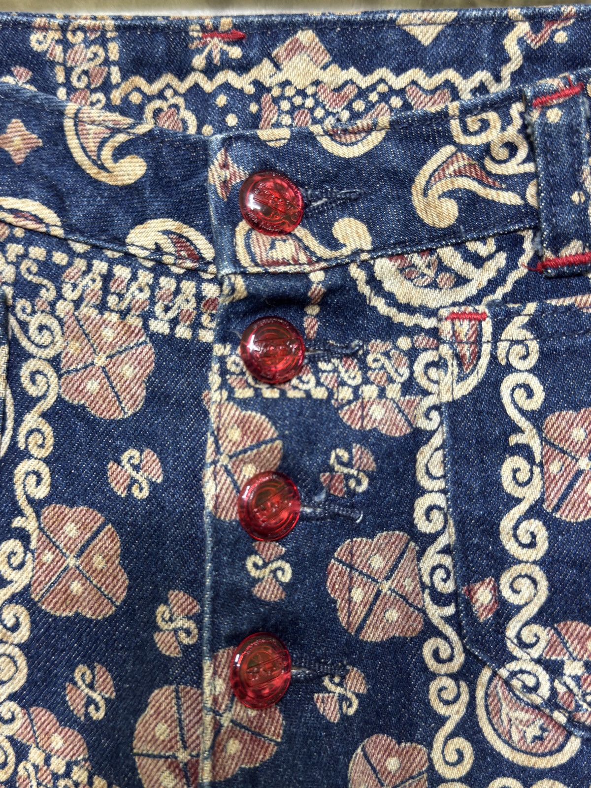 Vintage Vintage Paisley Bandana Print Flare Denim Bell Bottom Size US 27 - 8 Thumbnail