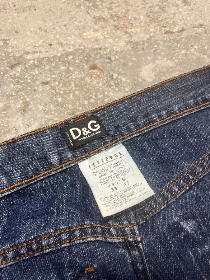 Dolce & Gabbana SS2002 Dolce & Gabbana Reversed Painted Effect Denim Jeans Size US 32 / EU 48 - 12 Thumbnail