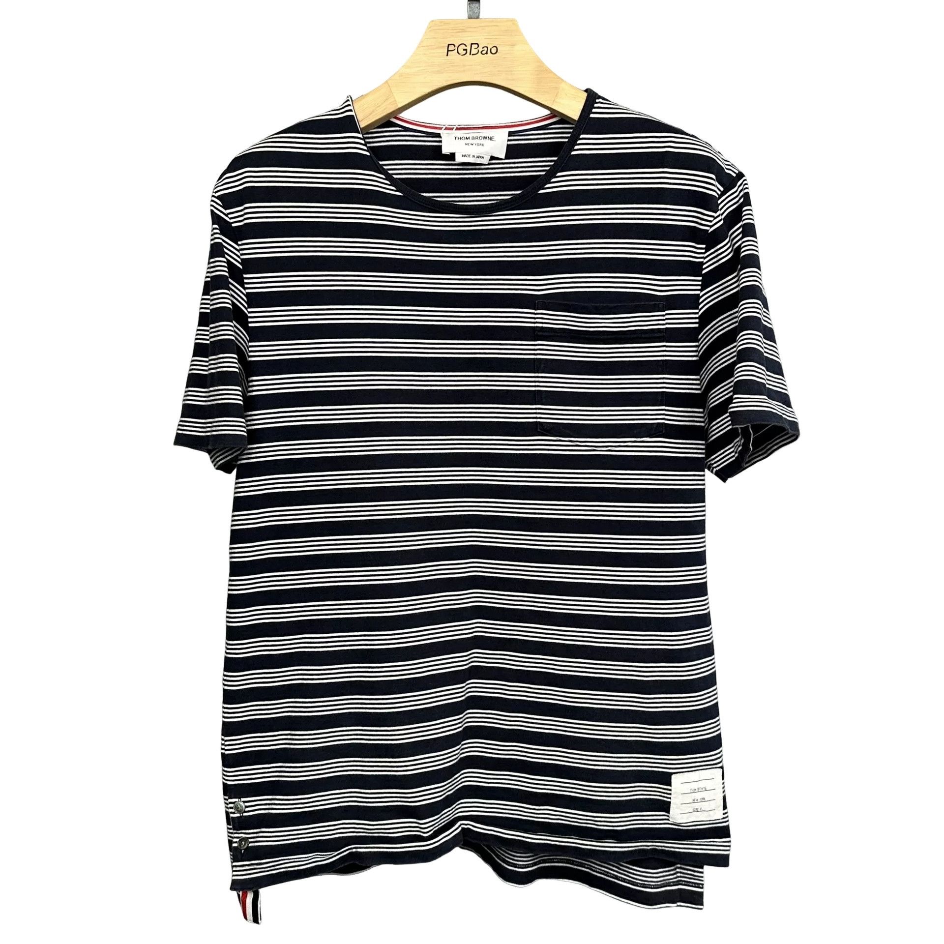 Thom Browne Thom Browne Striped Pocket T-Shirt Size 4 Size US XL / EU 56 / 4 - 1 Thumbnail