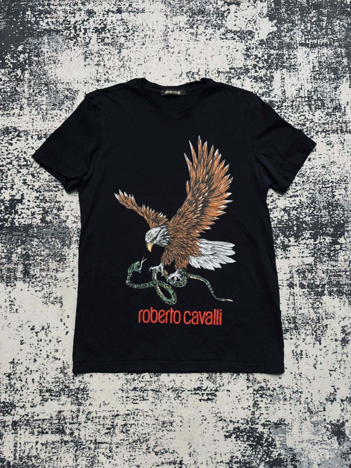 Roberto Cavalli logo Tshirt Size M snake eagle