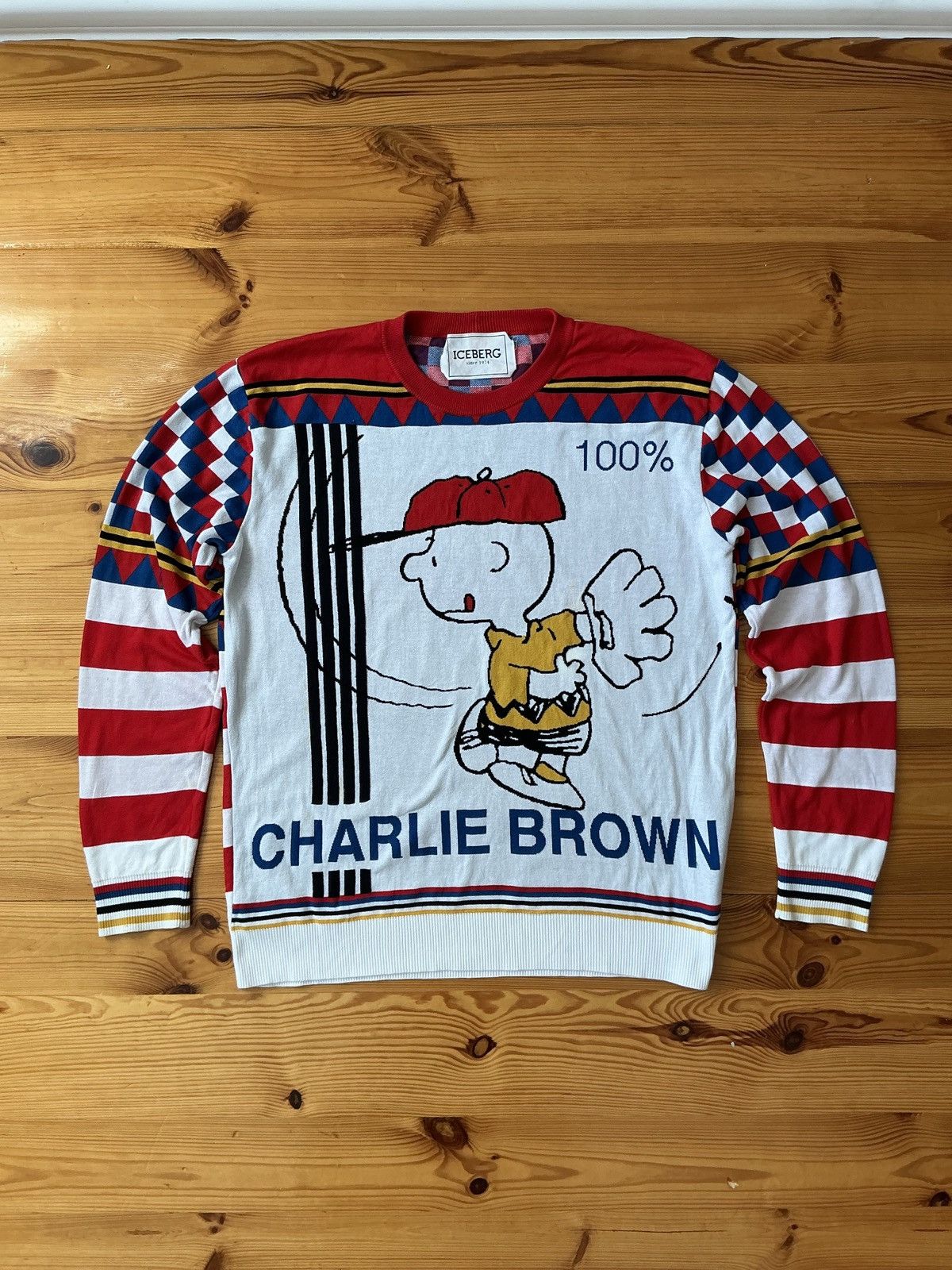 Iceberg × Vintage Iceberg charlie brown sweater Size US L / EU 52-54 / 3 - 1 Thumbnail