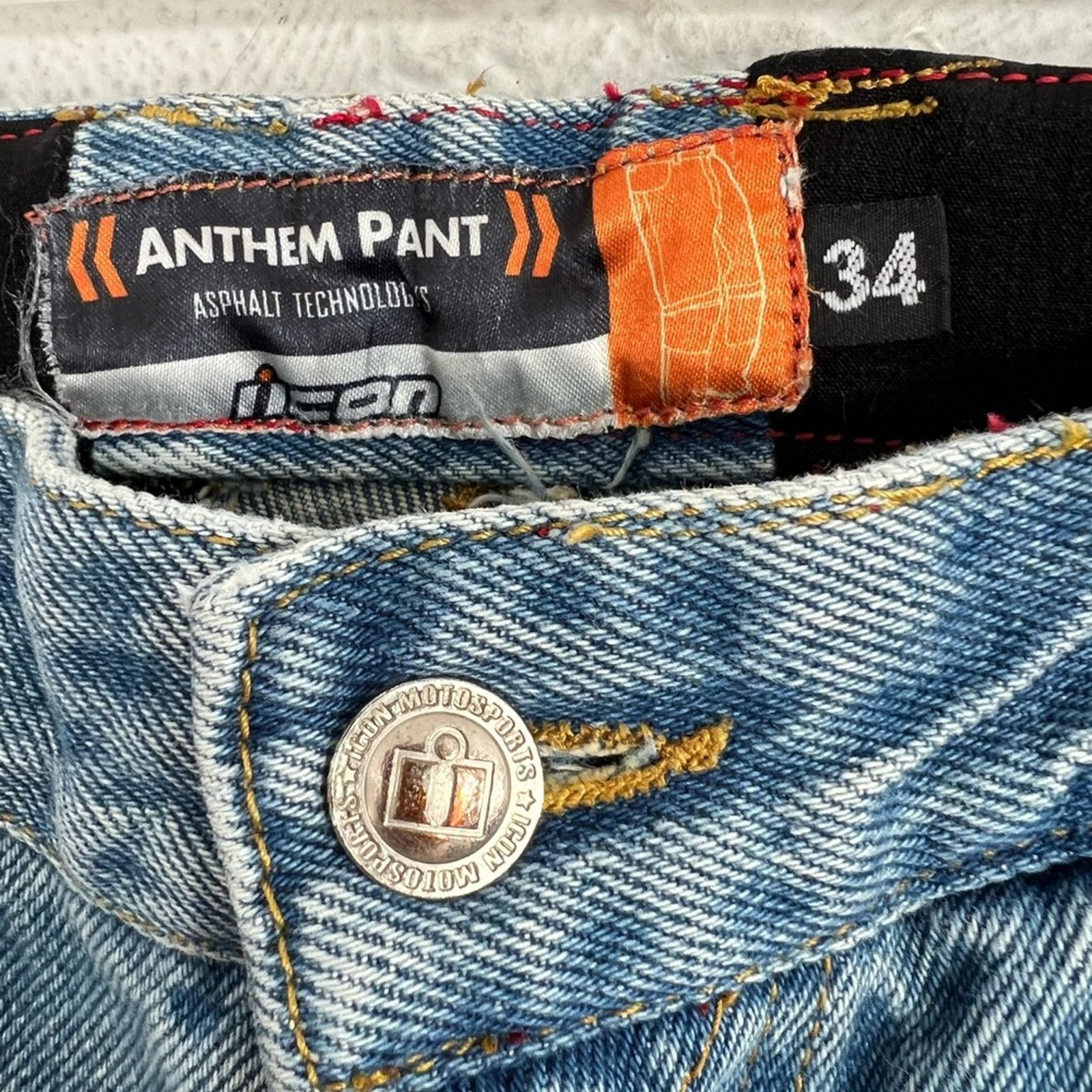 Black Icon Icon Mens Anthem Pant Biker Moto Jeans Cargo Denim 34x32 Size US 34 / EU 50 - 5 Thumbnail