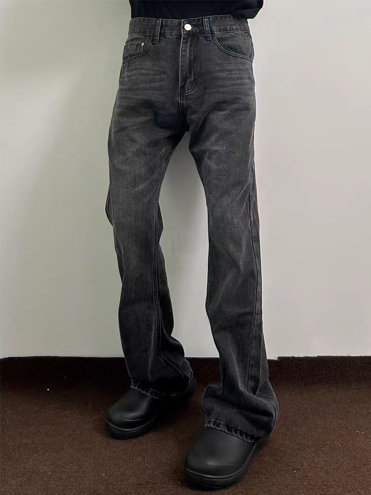 Japanese Brand × Jean Street Y2K Washed Cat Whiskers Micro Flare Vintage Jeans Size US 32 / EU 48 - 2 Thumbnail