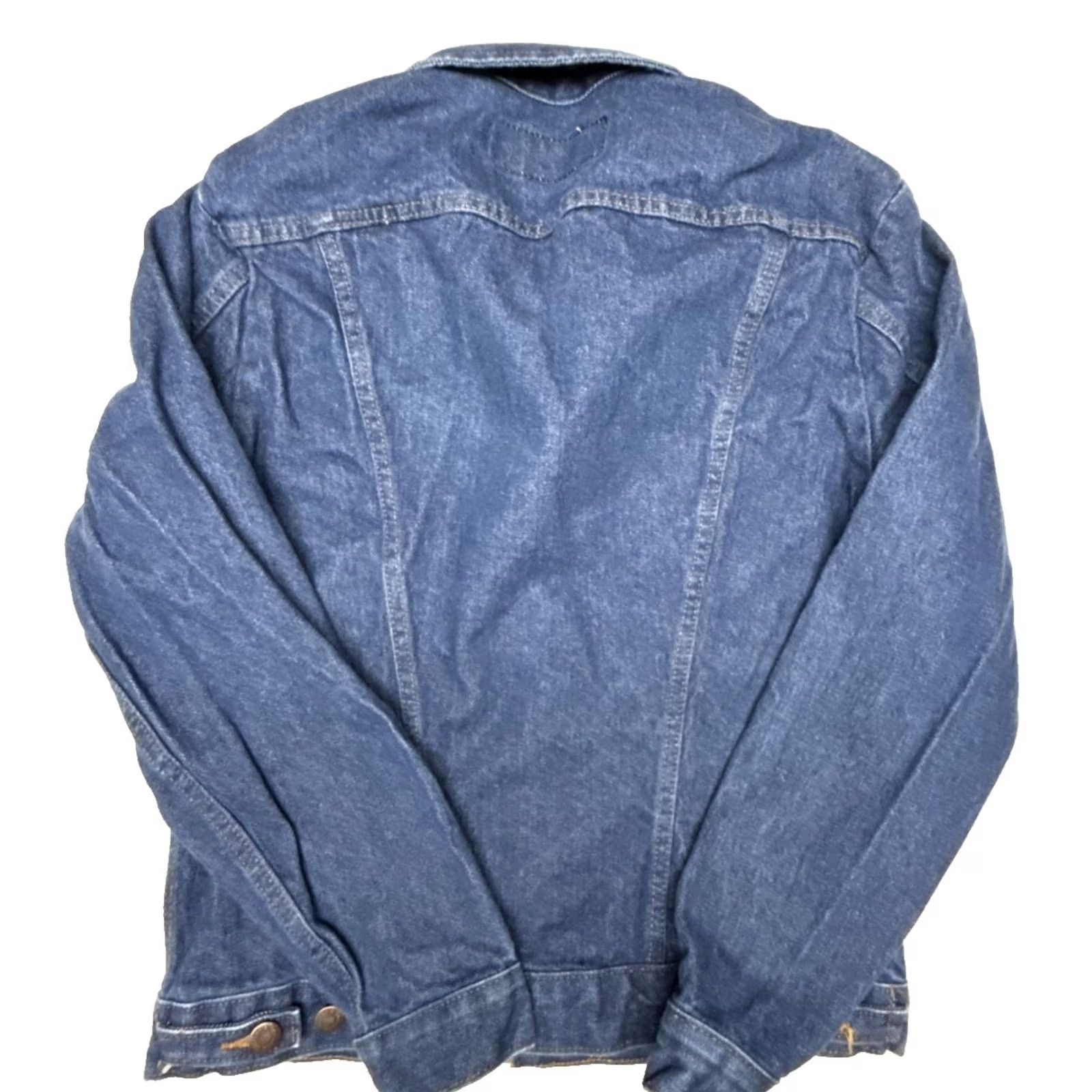 Wrangler Wrangler Western Denim Jacket Mens Size Small Button Blue Embroidered Cowboy 20x24 Regular Biker Style Jacket Size US S / EU 44-46 / 1 - 5 Thumbnail