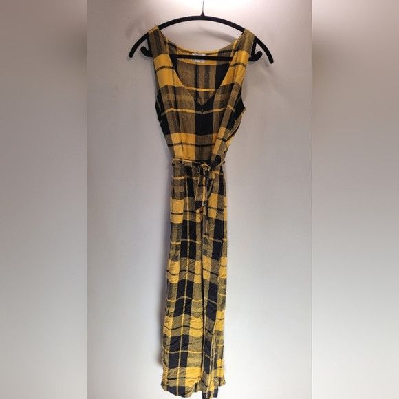 Other Lustre Designed By Yasmine Yellow Black Plaid Jumpsuit - M Size 30" / US 8 / IT 44 - 2 Thumbnail
