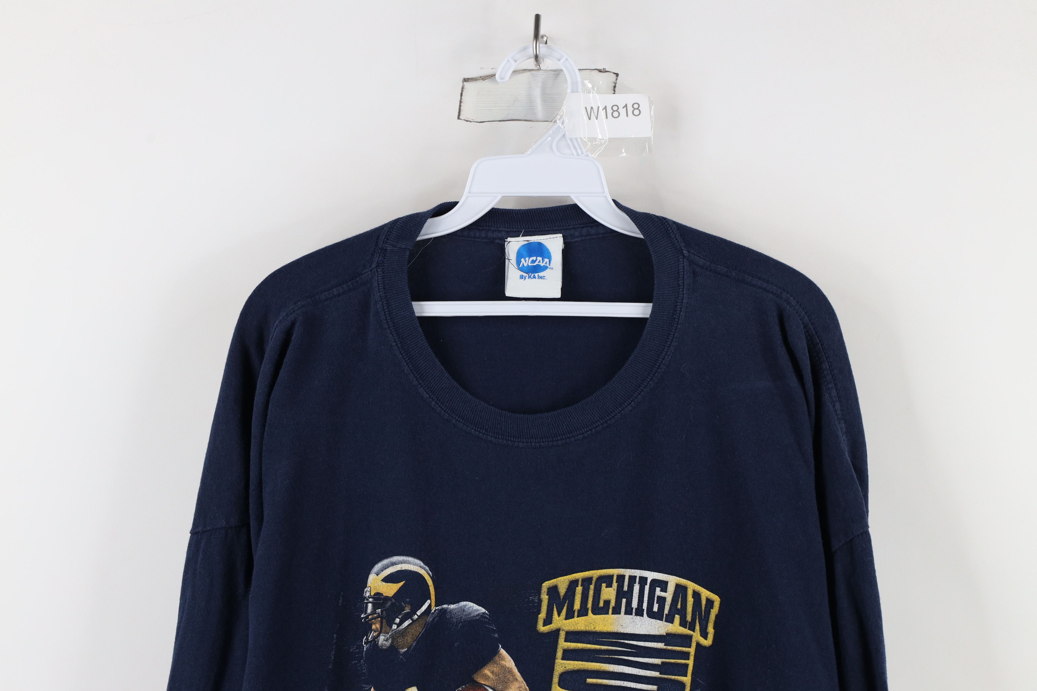 Vintage Vintage Y2K Mens University of Michigan Long Sleeve T-Shirt Size US XXL / EU 58 / 5 - 2 Thumbnail