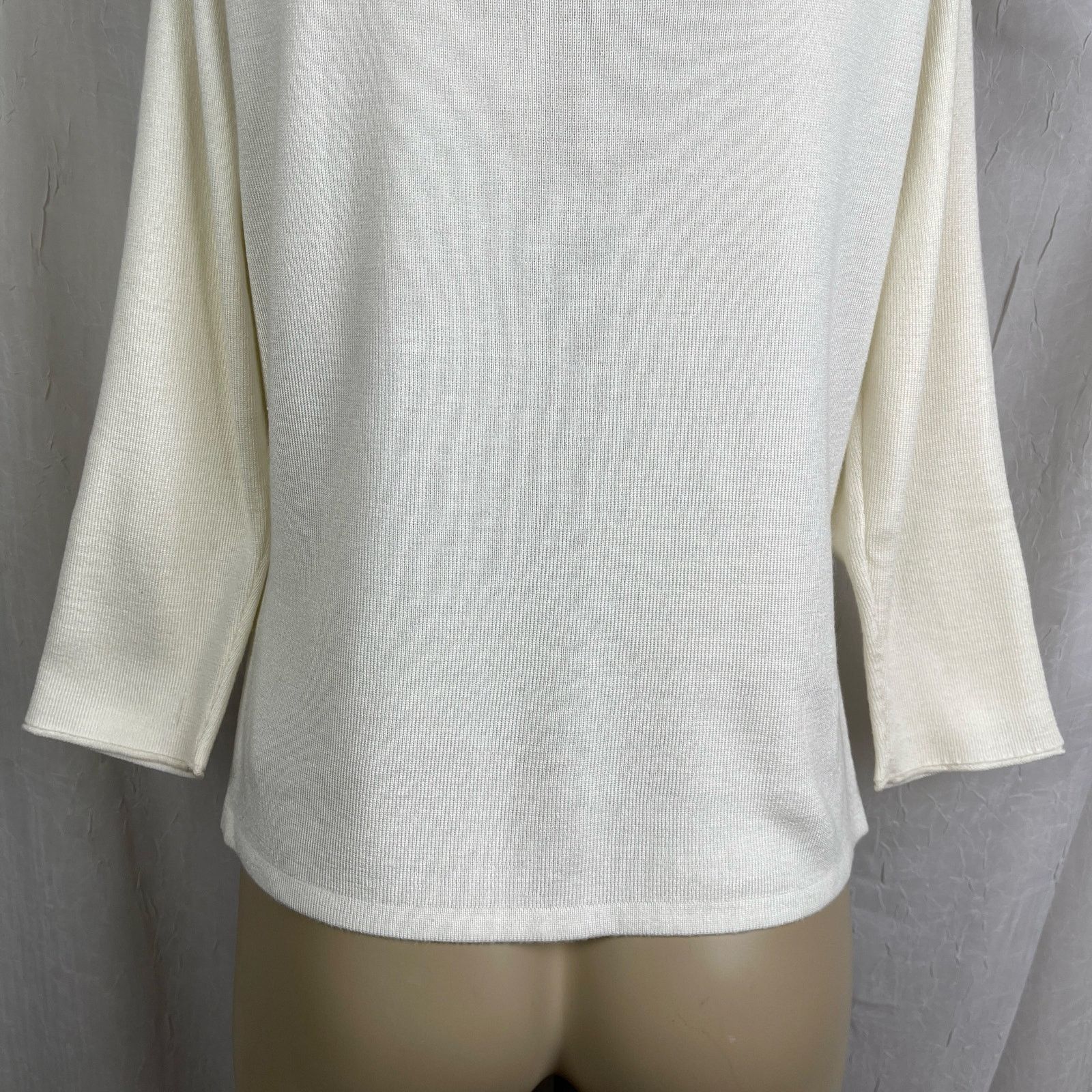 Vintage VTG Y2K Caslon Cream Sweater Mock Turtle Neck Cozy Scandi Size M / US 6-8 / IT 42-44 - 10 Thumbnail