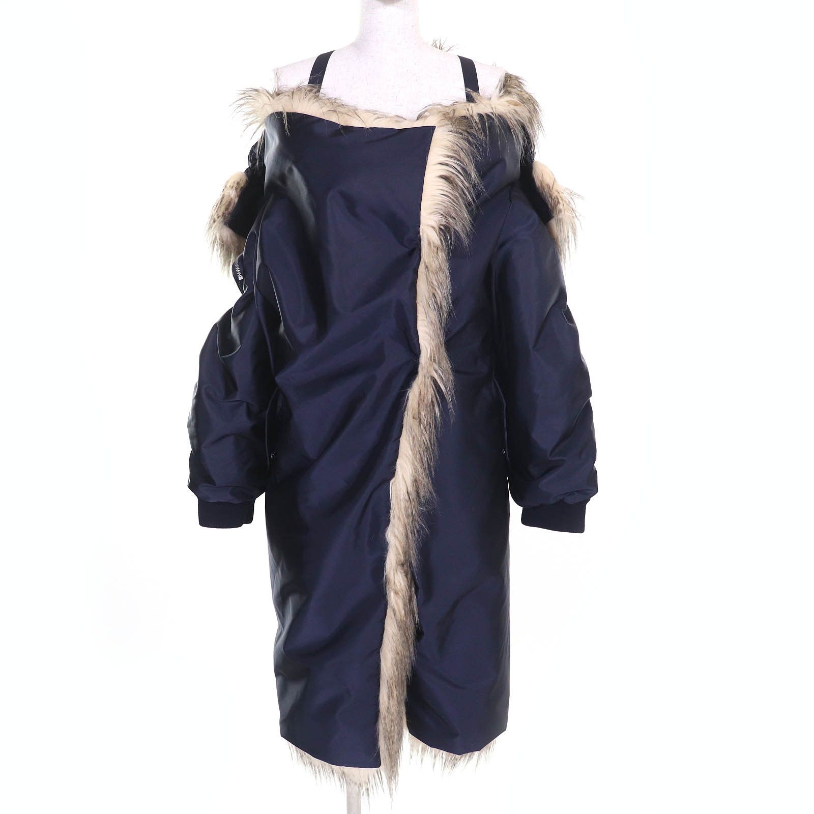 Prada Prada Prada Triangle logo pouch RE-NYLON Fur Hooded Coat Others Outerwear 29Y995 DUTY FREE for USA Size ONE SIZE - 1 Thumbnail