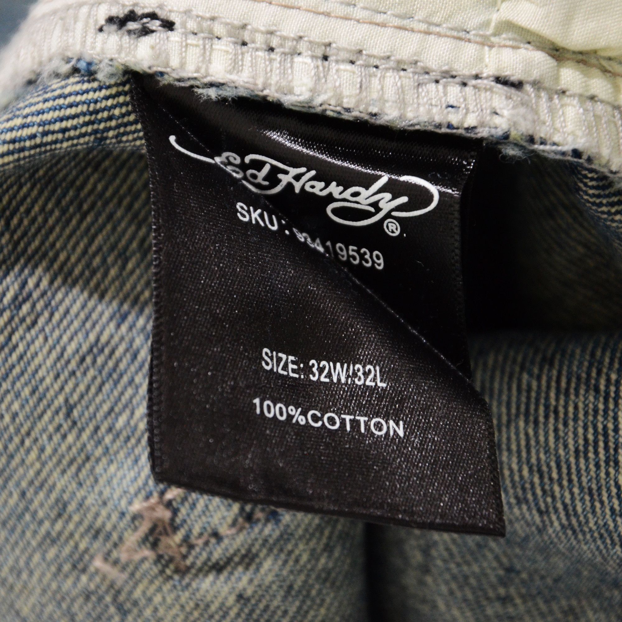 Ed Hardy [Tiny Flaw & Wrong Size Tag] Ed Hardy Jeans Baggy Hiphop Size US 31 - 8 Thumbnail