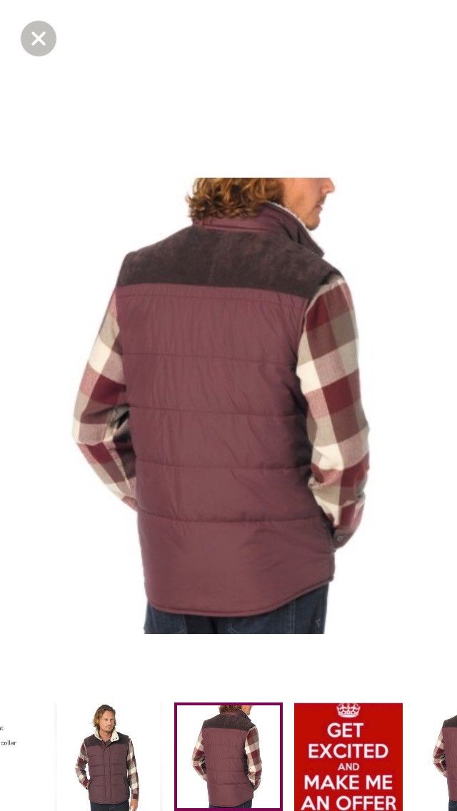 Prana Prana Waylen Mahogany puffer Vest Sherpa Collar & Corduroy Size US XXL / EU 58 / 5 - 8 Thumbnail
