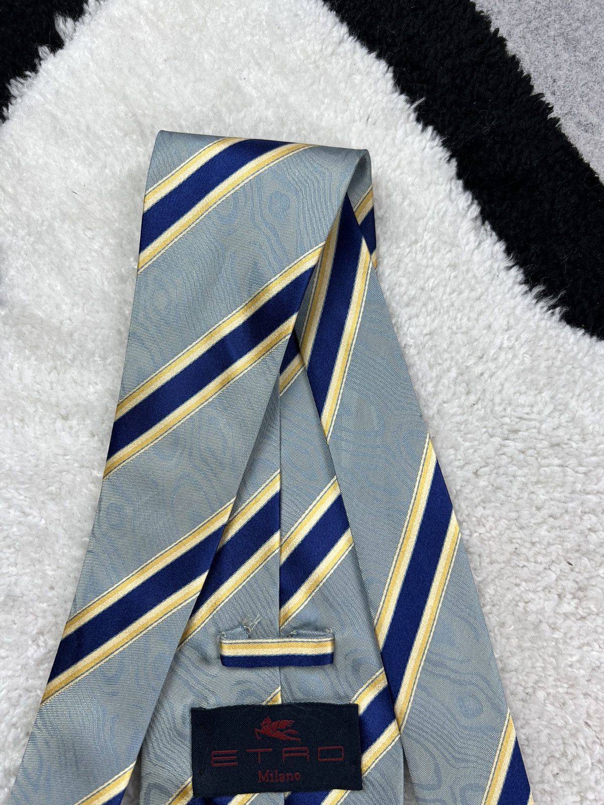 Etro Vintage Etro Italy Silk Geometric Blue Luxury Tie Size ONE SIZE - 9 Thumbnail