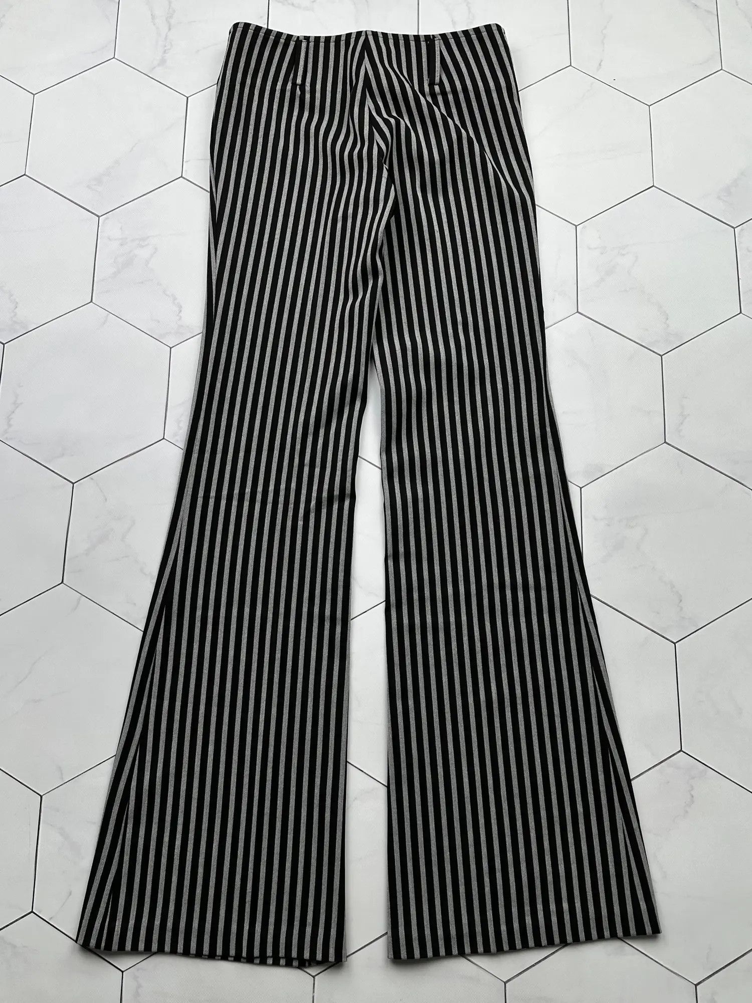 Japanese Brand Vintage Striped Flare Pants E2(B8) Size 28" / US 6 / IT 42 - 4 Thumbnail